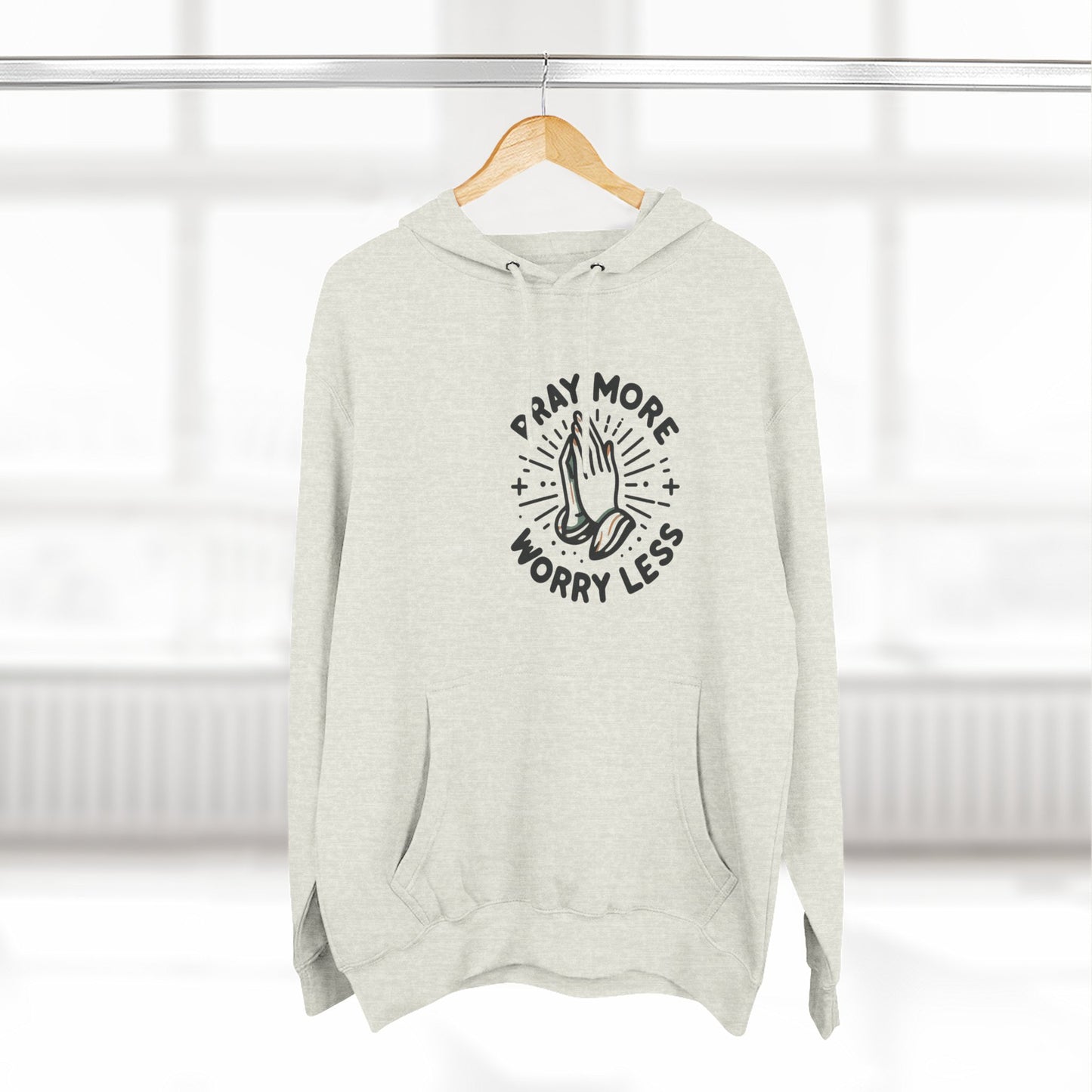 Three- Panel Fleece Hoodie, Inspirational Sweatshirt, Gift for Students, Relaxed Fit Hoodie, Casual Comfort Wear