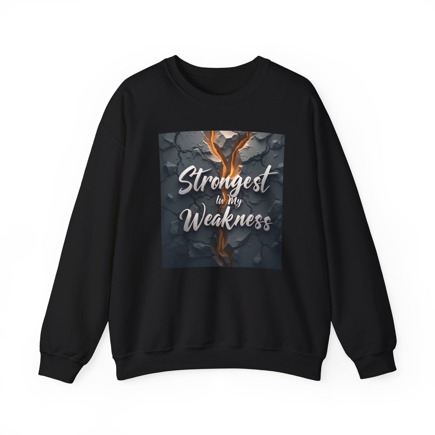 Strongest in My Weakness Sweatshirt | Cozy Unisex Crewneck | Inspirational Gift for Friends, Self-Care, Motivational Wear, Warm Layer