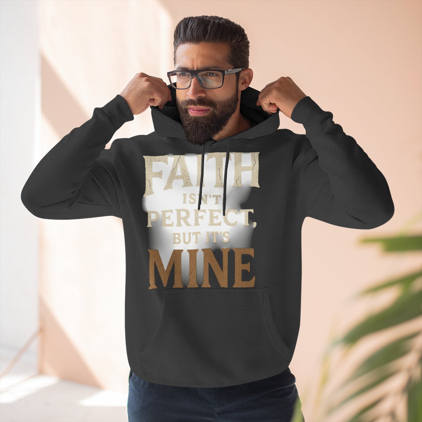 Faith-Themed Fleece Hoodie, Inspirational Sweatshirt, Cozy Faith Hoodie, Perfect for Gifts, Christian Apparel