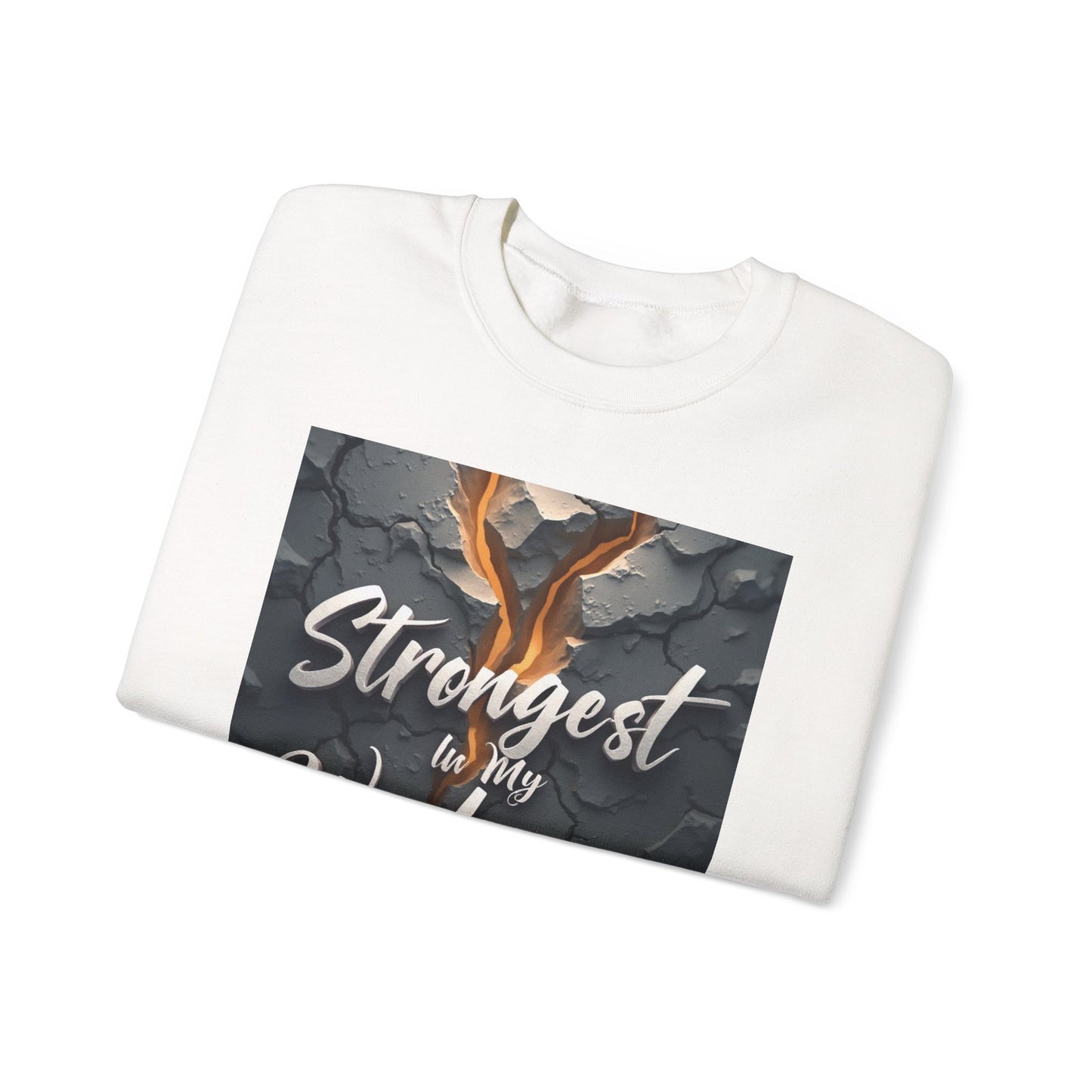 Inspirational Crewneck Sweatshirt - ‘Strongest to My Weakness’ | Cozy Gift, Motivational Wear, Unisex Apparel, Self-Care, Casual Style