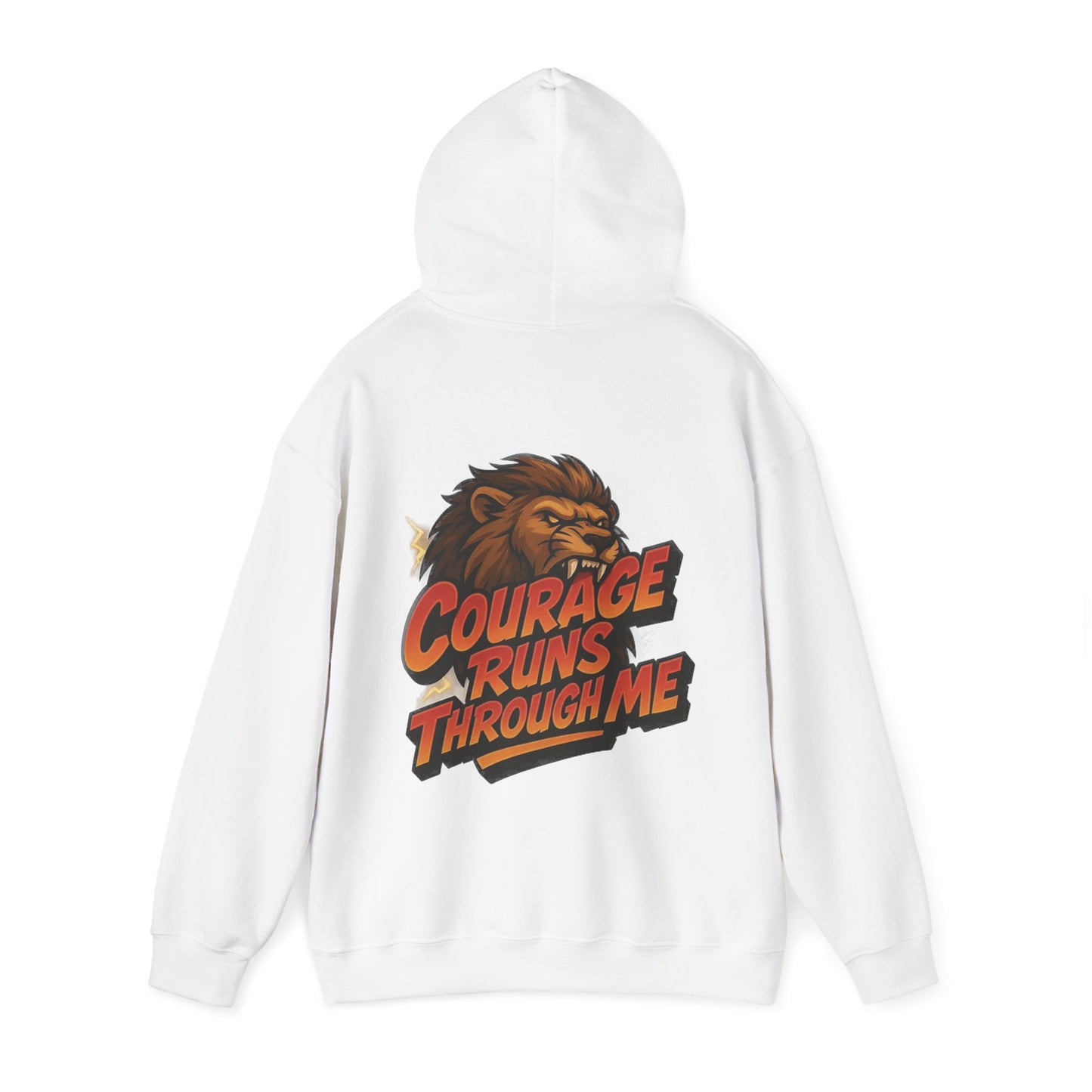 Courage Runs Through Me Hoodie - Unisex Heavy Blend Sweatshirt, Cozy Gift for Motivational Living, Perfect for Workout.