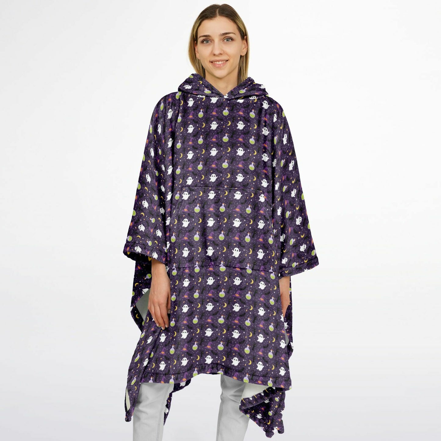 Flannel Blanket Poncho - AOP