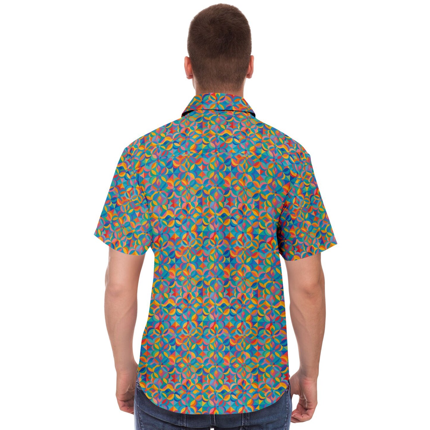 Short Sleeve Button Down Shirt - AOP
