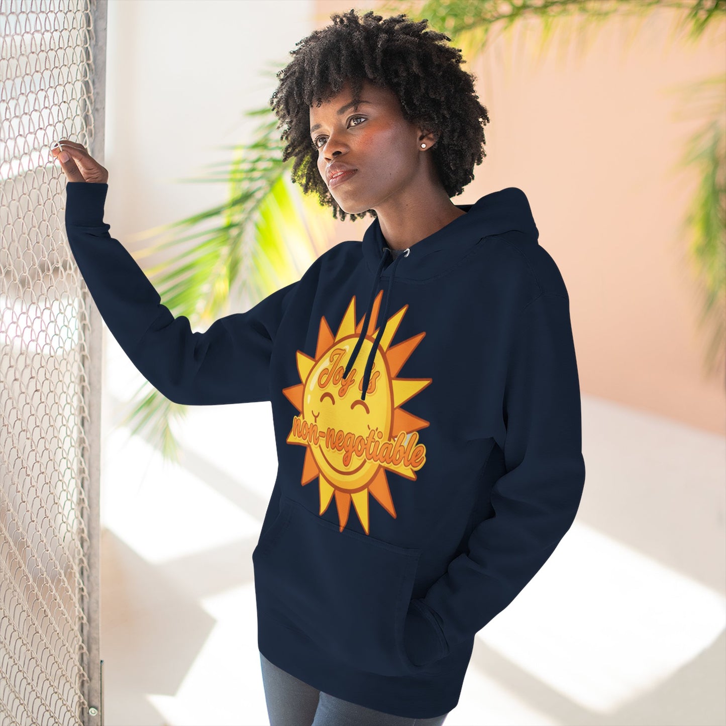 Joyful Fleece Hoodie - Sun Design, Casual Wear, Cozy Gift, Cheerful Apparel, Sunshine Hoodie