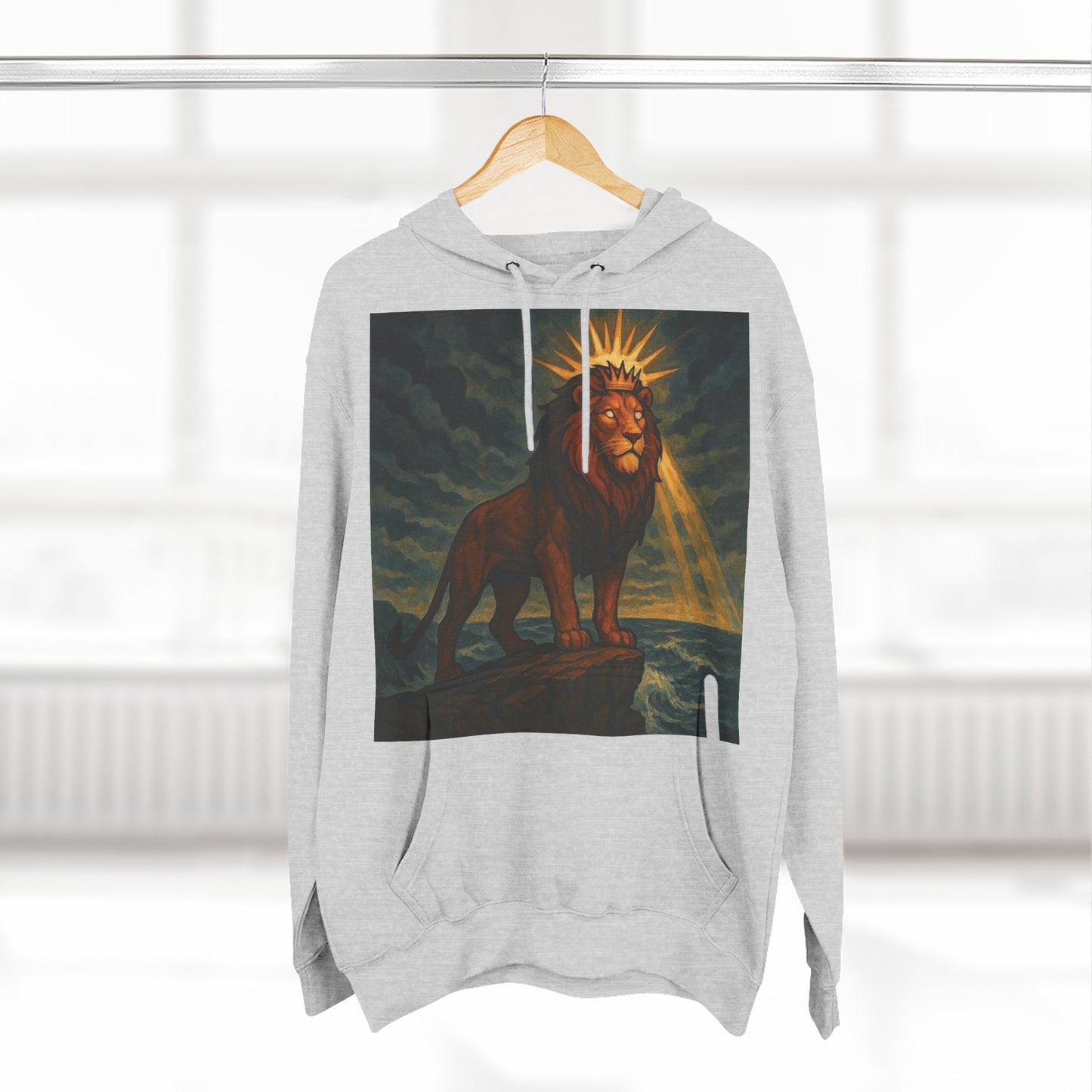 Three-Panel Fleece Hoodie, Cozy Hooded Sweatshirt, Animal Art Sweatshirt, Gift for Nature Lovers, Casual Wear, Unisex Hoodie