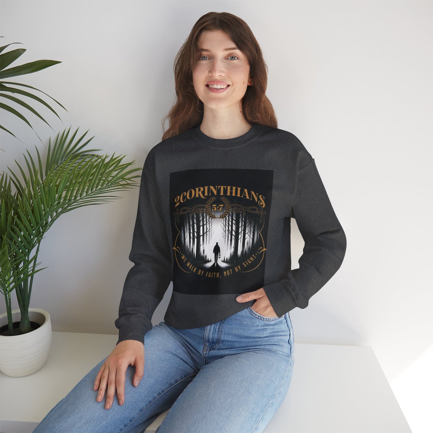 Faith-Inspired Crewneck Sweatshirt, Cozy Casual Wear,