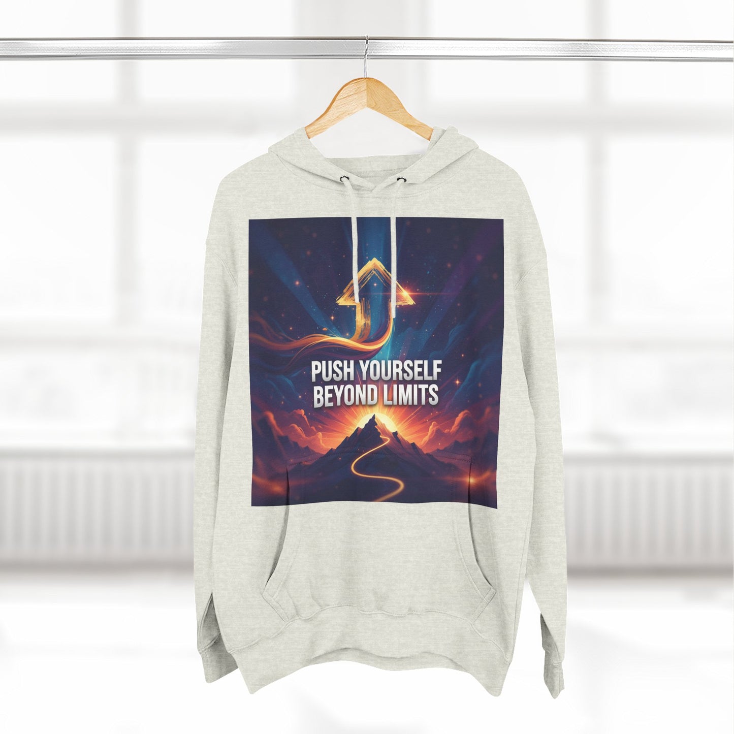 Inspirational Fleece Hoodie - Push Yourself Beyond Limits, Cozy Sweatshirt, Motivational Apparel, Gift for Dreamers, Casual Wear