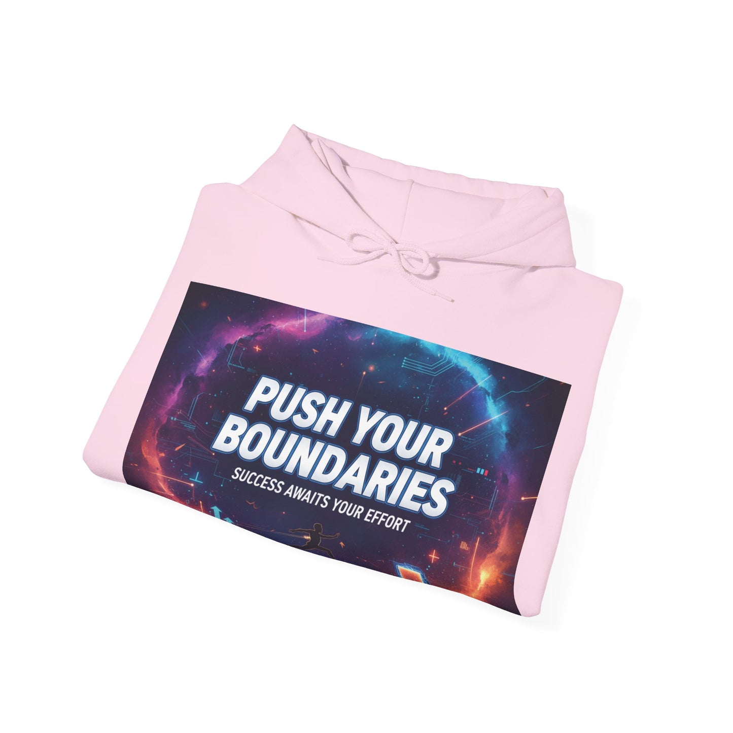 Motivational Graphic Hoodie, Push Your Boundaries Sweatshirt, Gift for Entrepreneurs, Cozy Layer for Success, Inspirational Apparel