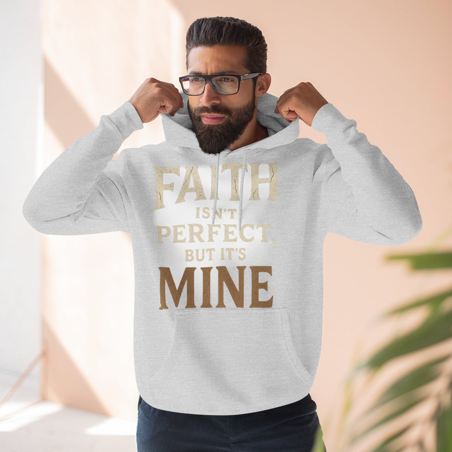Faith-Themed Fleece Hoodie, Inspirational Sweatshirt, Cozy Faith Hoodie, Perfect for Gifts, Christian Apparel