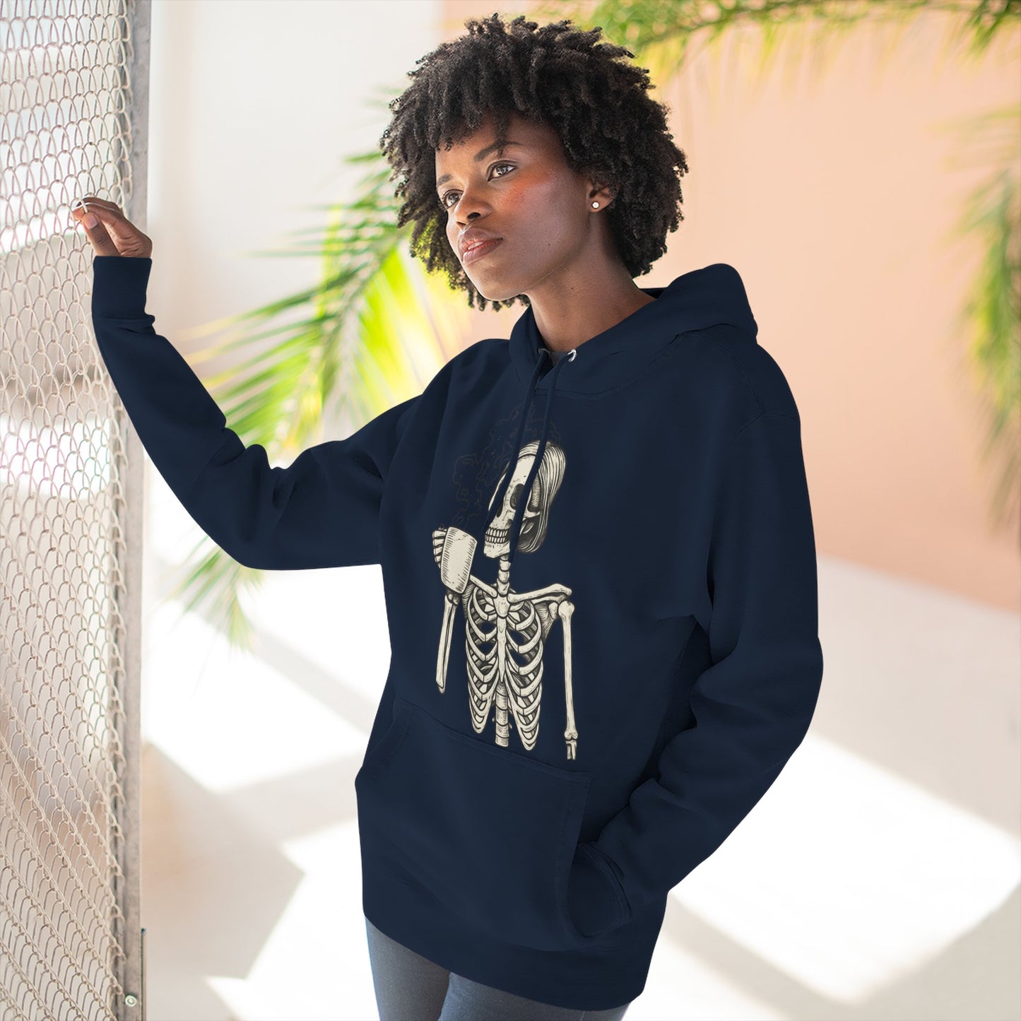Spooky Skeleton Fleece Hoodie Halloween Sweatshirt & Fall Fashion Gift