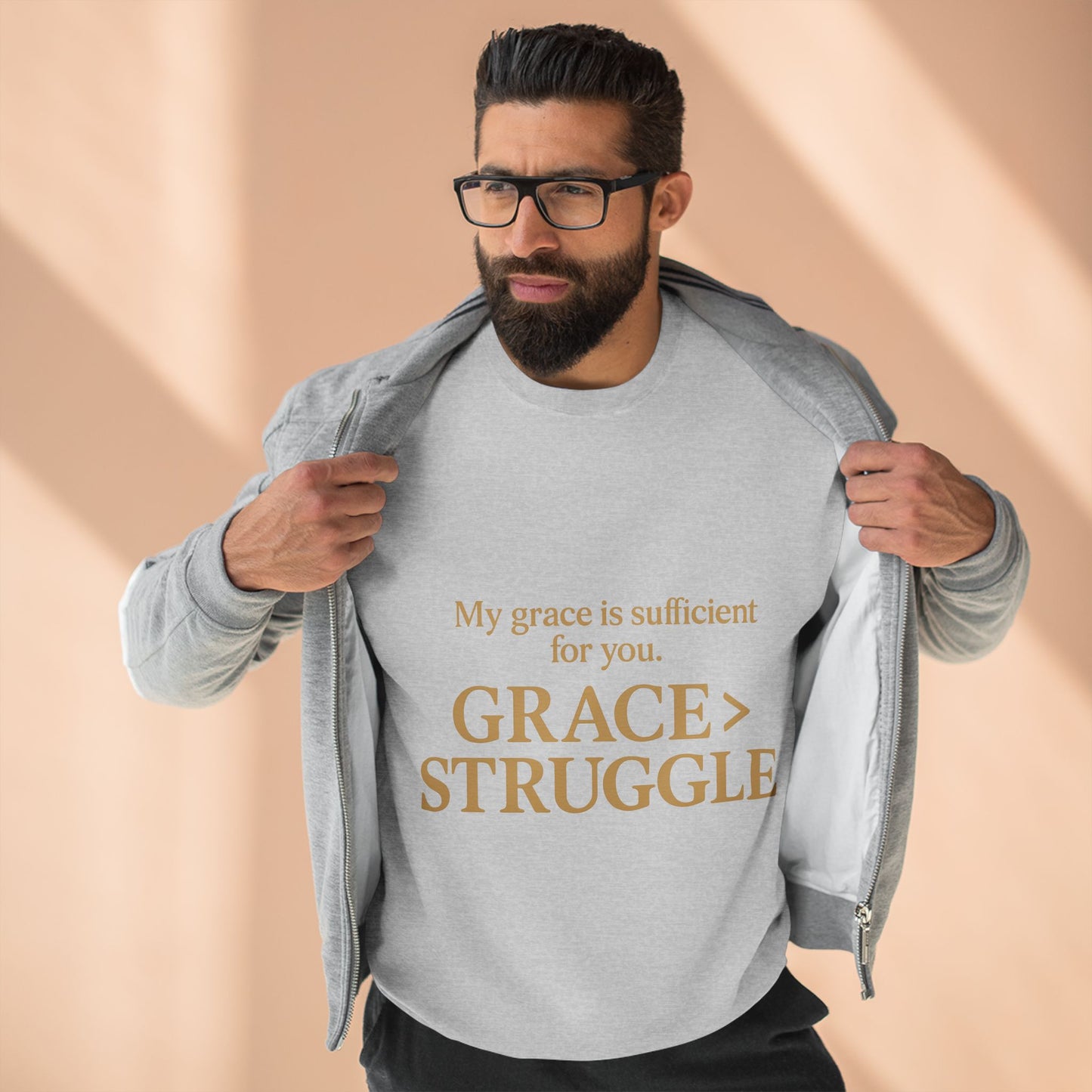 Unisex Crewneck Sweatshirt - Grace Over Struggle - Inspirational Sweatshirt, Everyday Wear, Cozy Gift, Motivational Apparel, [...]