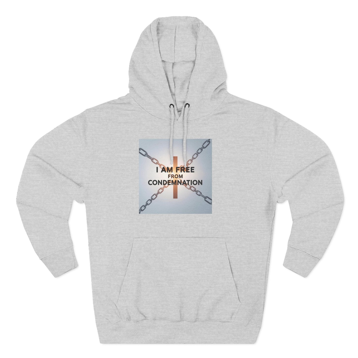 Inspirational Fleece Hoodie, 'I Am Free From Condemnation' Sweatshirt, Cozy Christian Apparel, Gift for Faith & Freedom