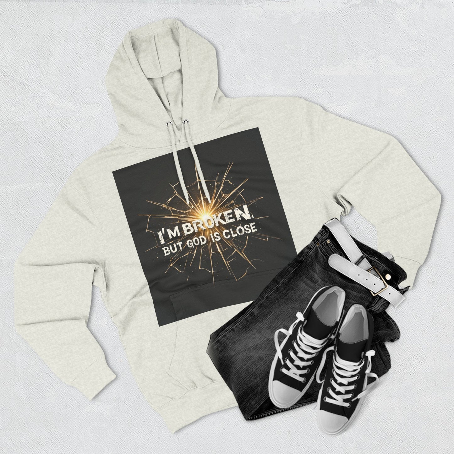 Inspirational Three-Panel Fleece Hoodie – Comfort, Hope, Faith, Gift Ideas for Friends, Cozy Wear for Relaxation