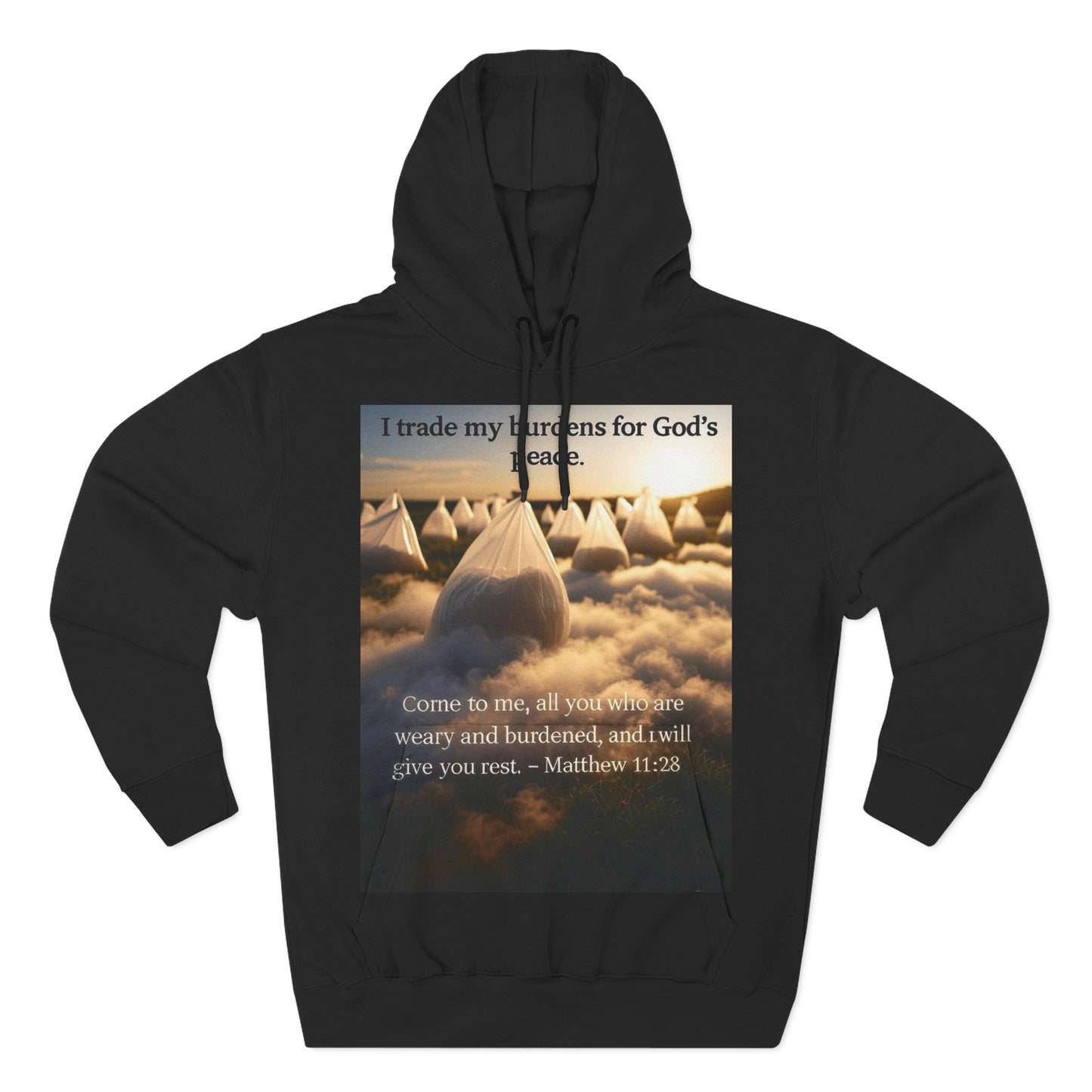 Inspirational Fleece Hoodie with Bible Verse, Cozy Christian Apparel, Perfect Gift for Faith, Relaxation, and Every Occasion