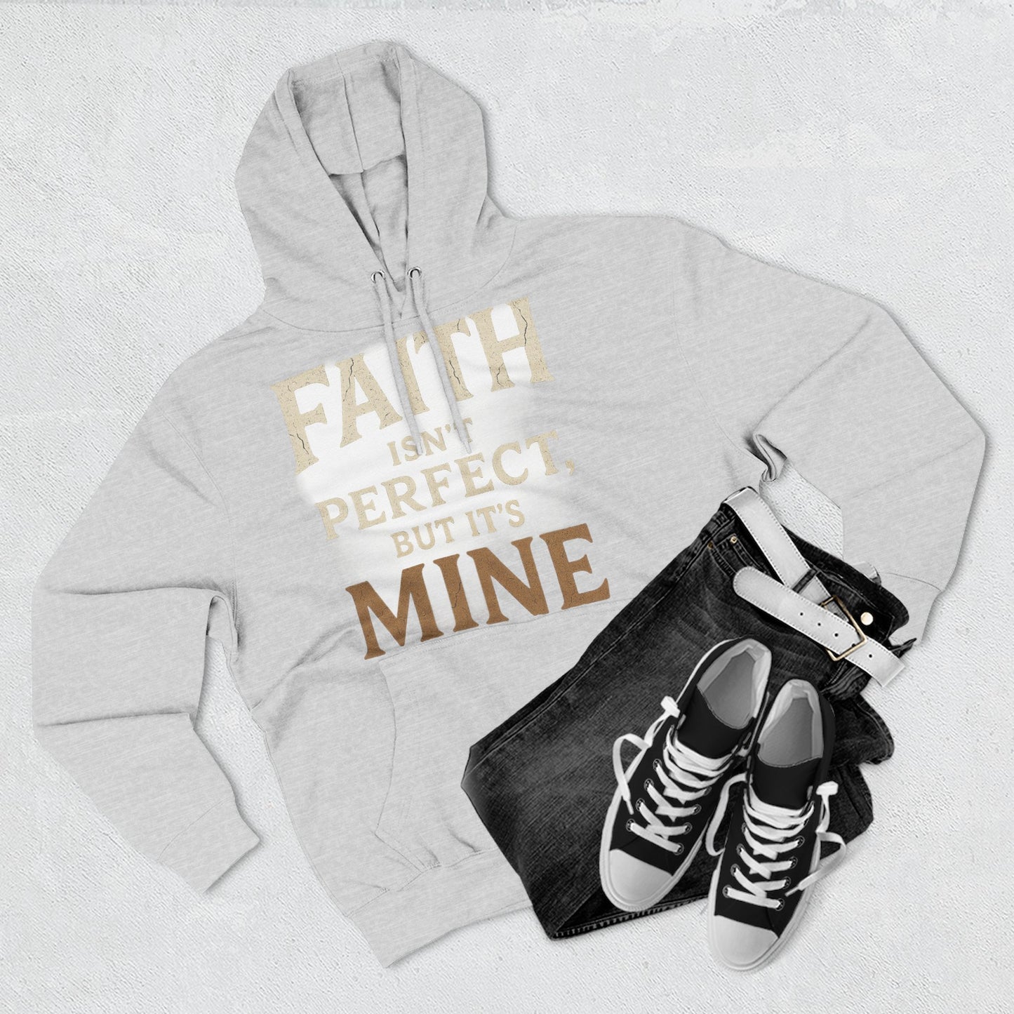 Faith-Themed Fleece Hoodie, Inspirational Sweatshirt, Cozy Faith Hoodie, Perfect for Gifts, Christian Apparel