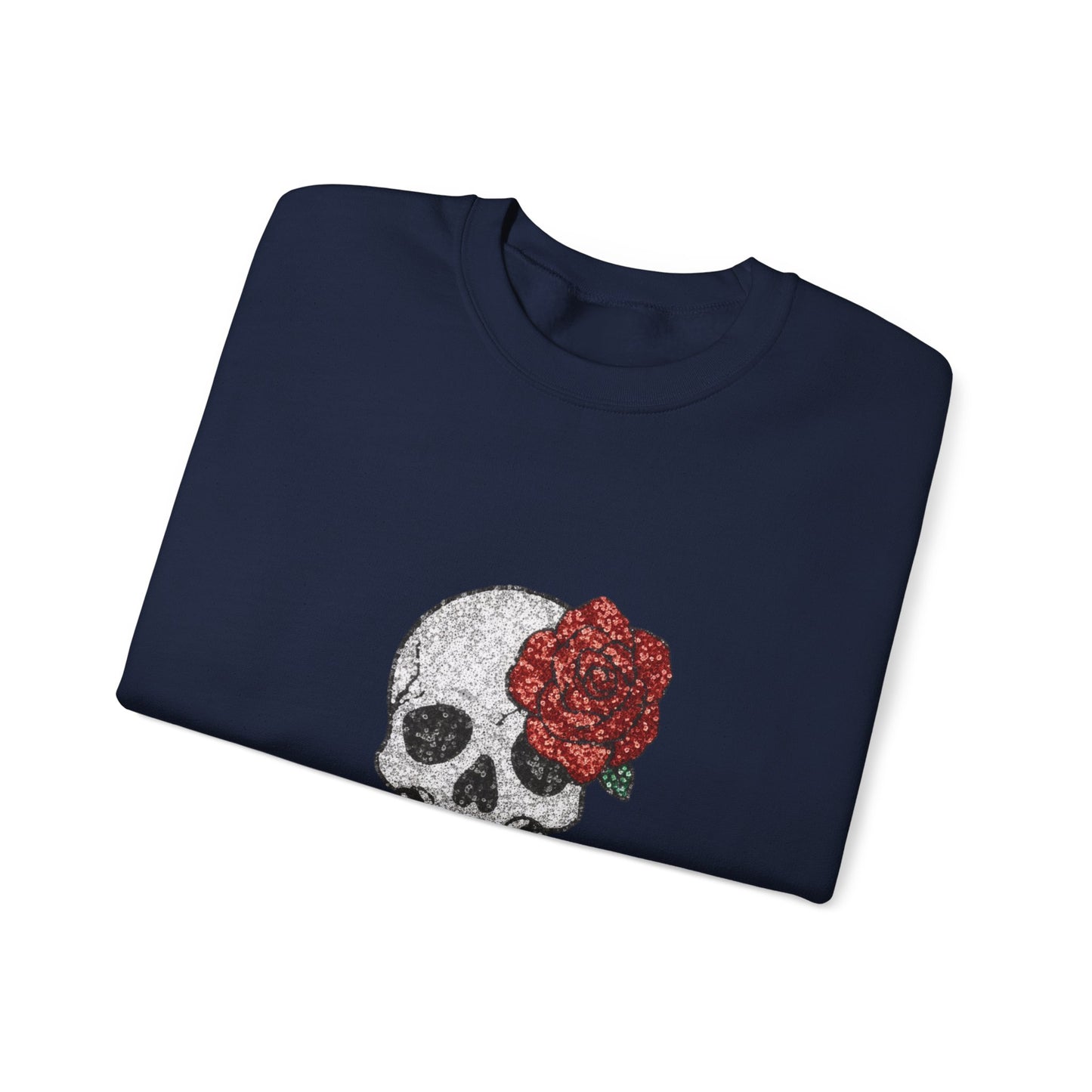 Skull & Roses Sweatshirt - Unisex Heavy Blend Crewneck, Perfect for Halloween, Casual Wear, and Unique Gifts
