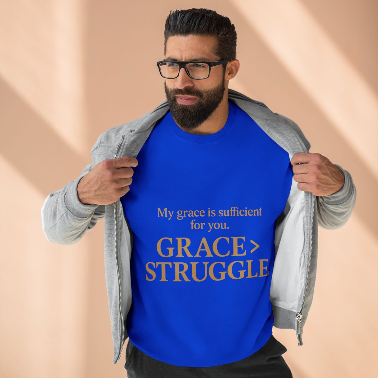 Unisex Crewneck Sweatshirt - Grace Over Struggle - Inspirational Sweatshirt, Everyday Wear, Cozy Gift, Motivational Apparel, [...]