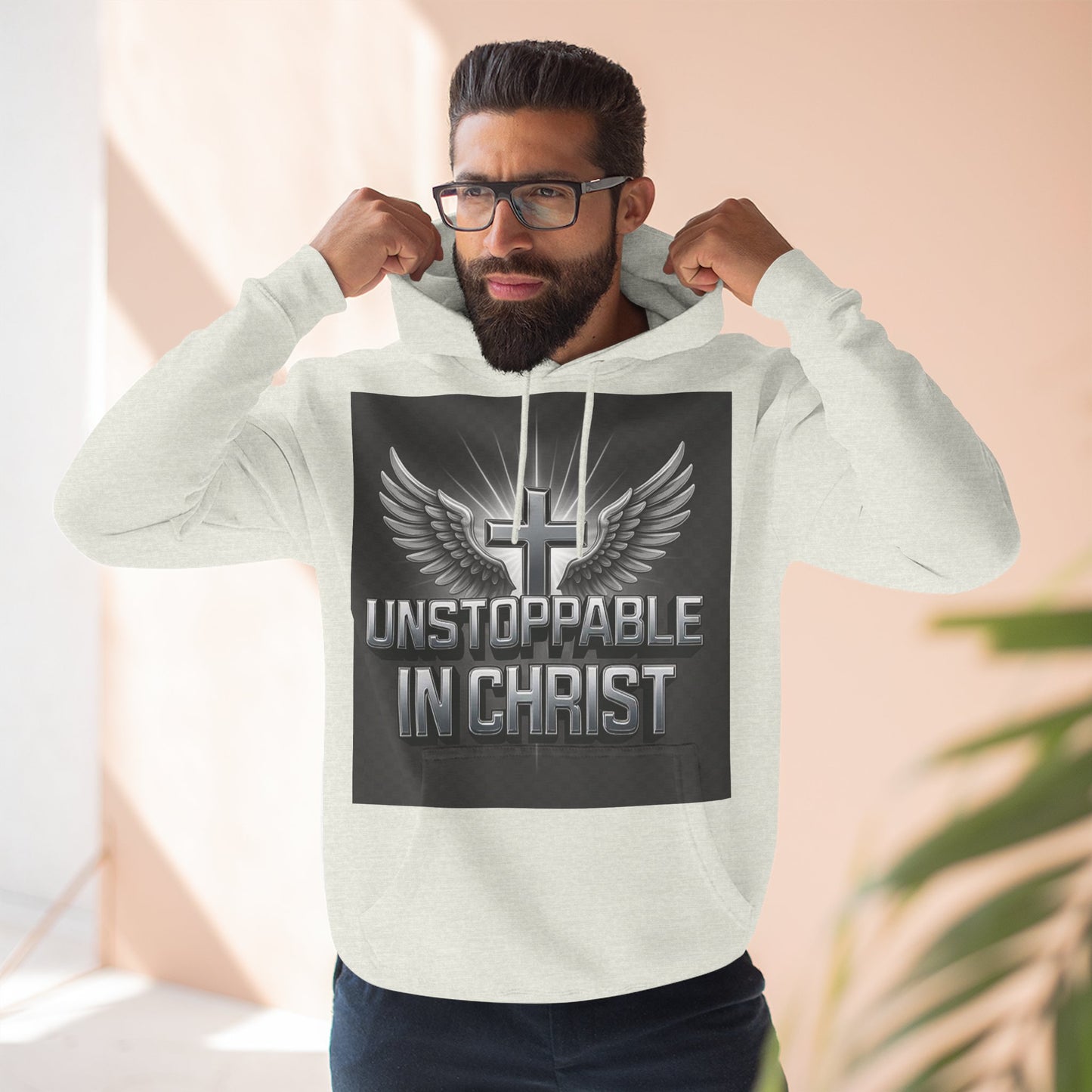 Unstoppable in Christ Hoodie - Inspirational Fleece Sweatshirt for Faith, Christian Gift, Cozy Wear, Faith-Based Apparel