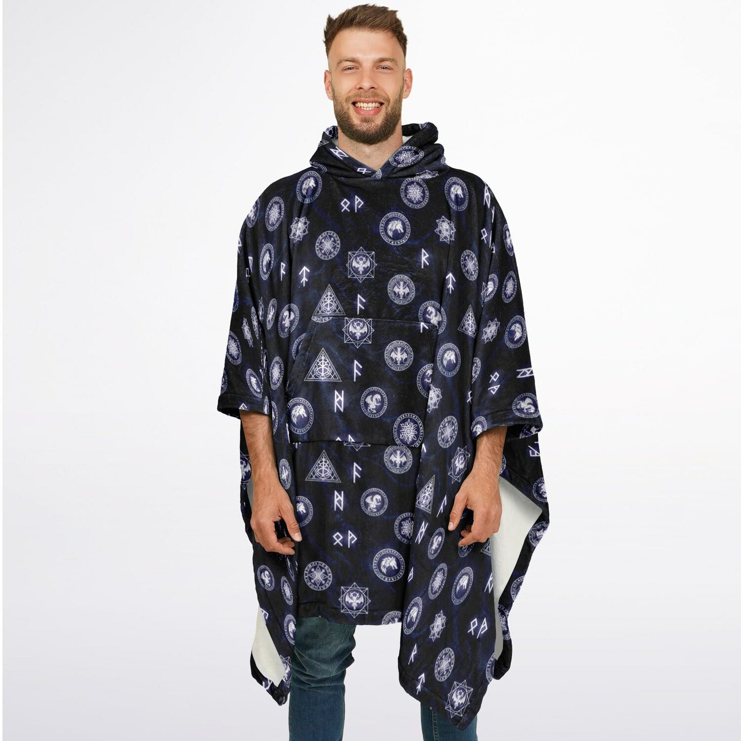 Flannel Blanket Poncho - AOP
