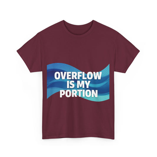 Overflow Is My Portion Unisex Heavy Cotton Tee, Inspirational T-Shirt, Motivational Apparel, Gift for Him/Her, Casual Wear, Everyday Style
