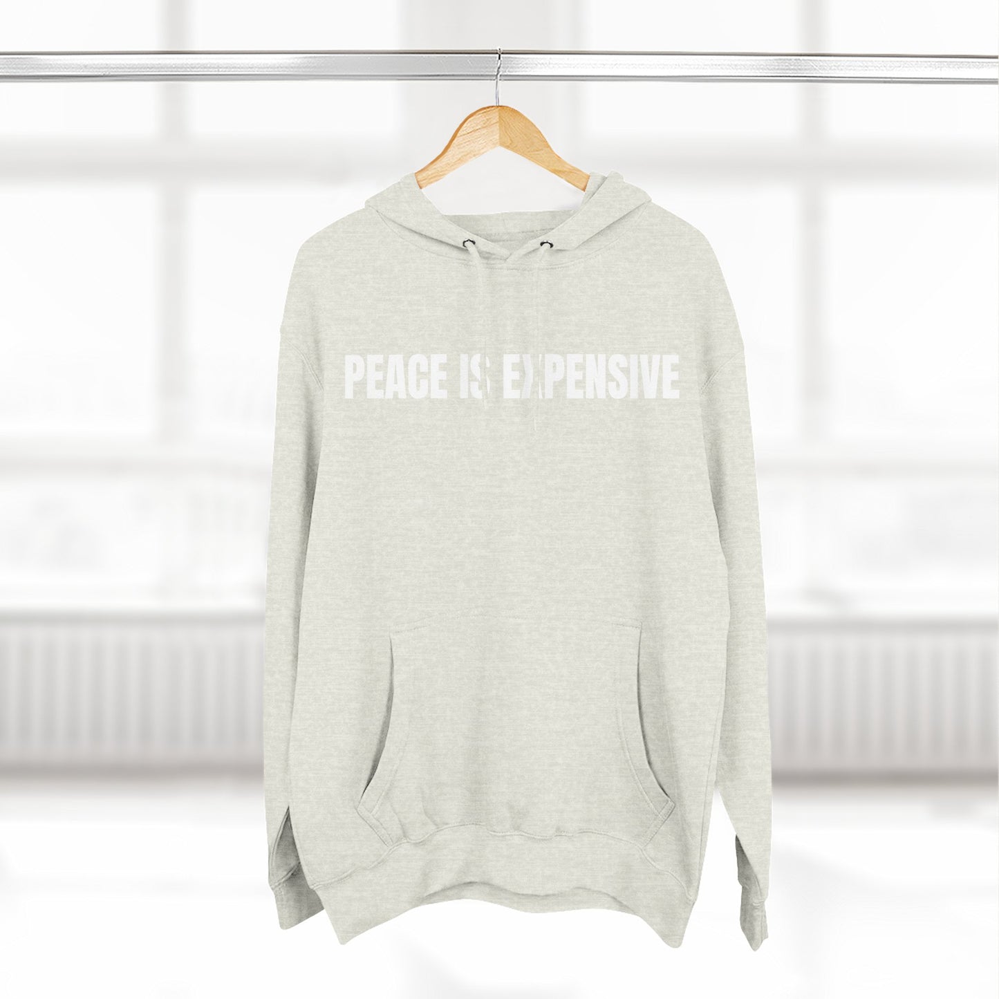 Peace is Expensive Fleece Hoodie, Cozy Pullover for Comfort, Stylish Gift for Friends, Unisex Streetwear, Warm Casual Wear