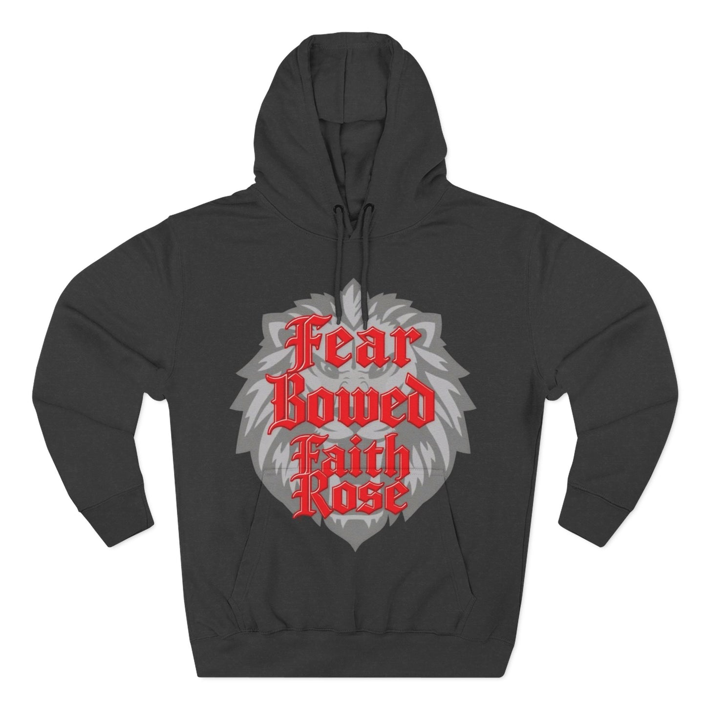 Fear Bowed Faith Rose Fleece Hoodie, Casual Wear, Gift for Her, Inspirational Apparel, Cozy Sweatshirt