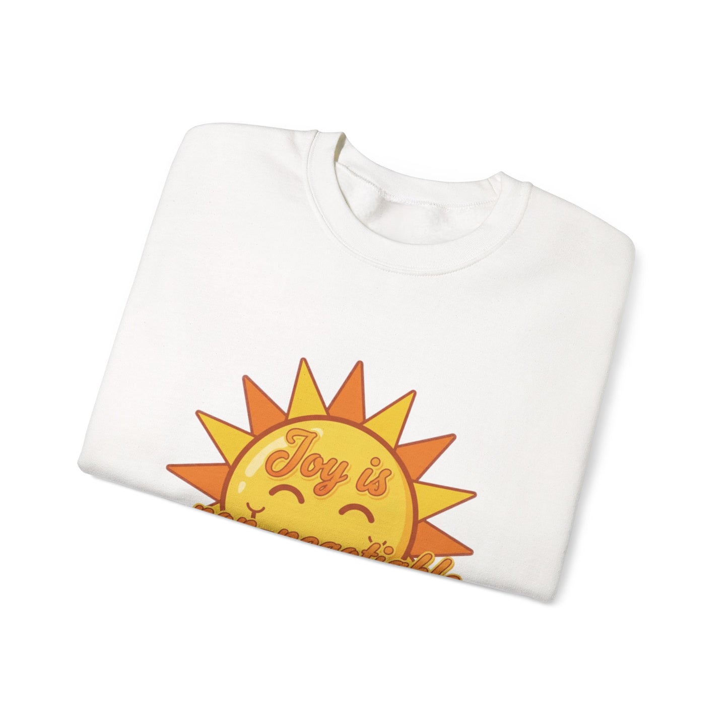 Joy is Non-Negotiable Crewneck Sweatshirt | Unisex Cozy Apparel, Gift for Her, Motivational Fashion, Positive Vibes, Sunshine Design