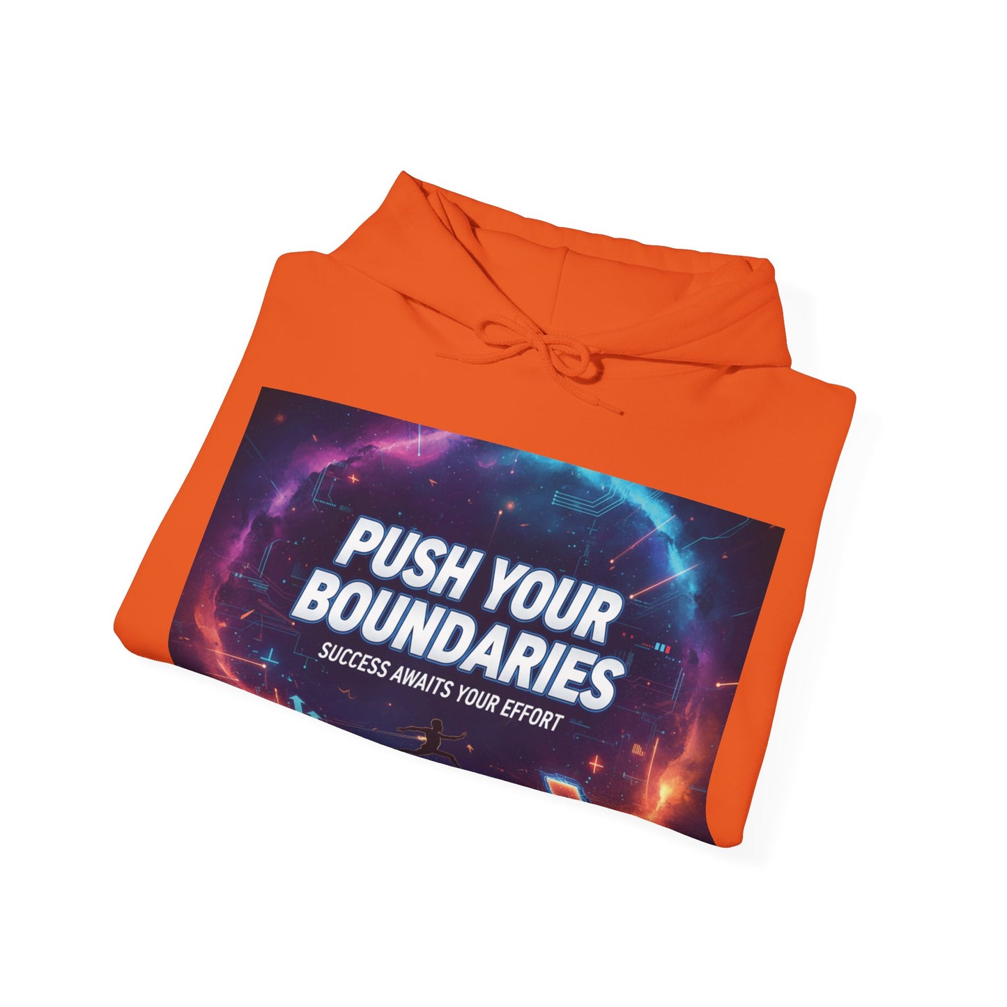 Motivational Graphic Hoodie, Push Your Boundaries Sweatshirt, Gift for Entrepreneurs, Cozy Layer for Success, Inspirational Apparel