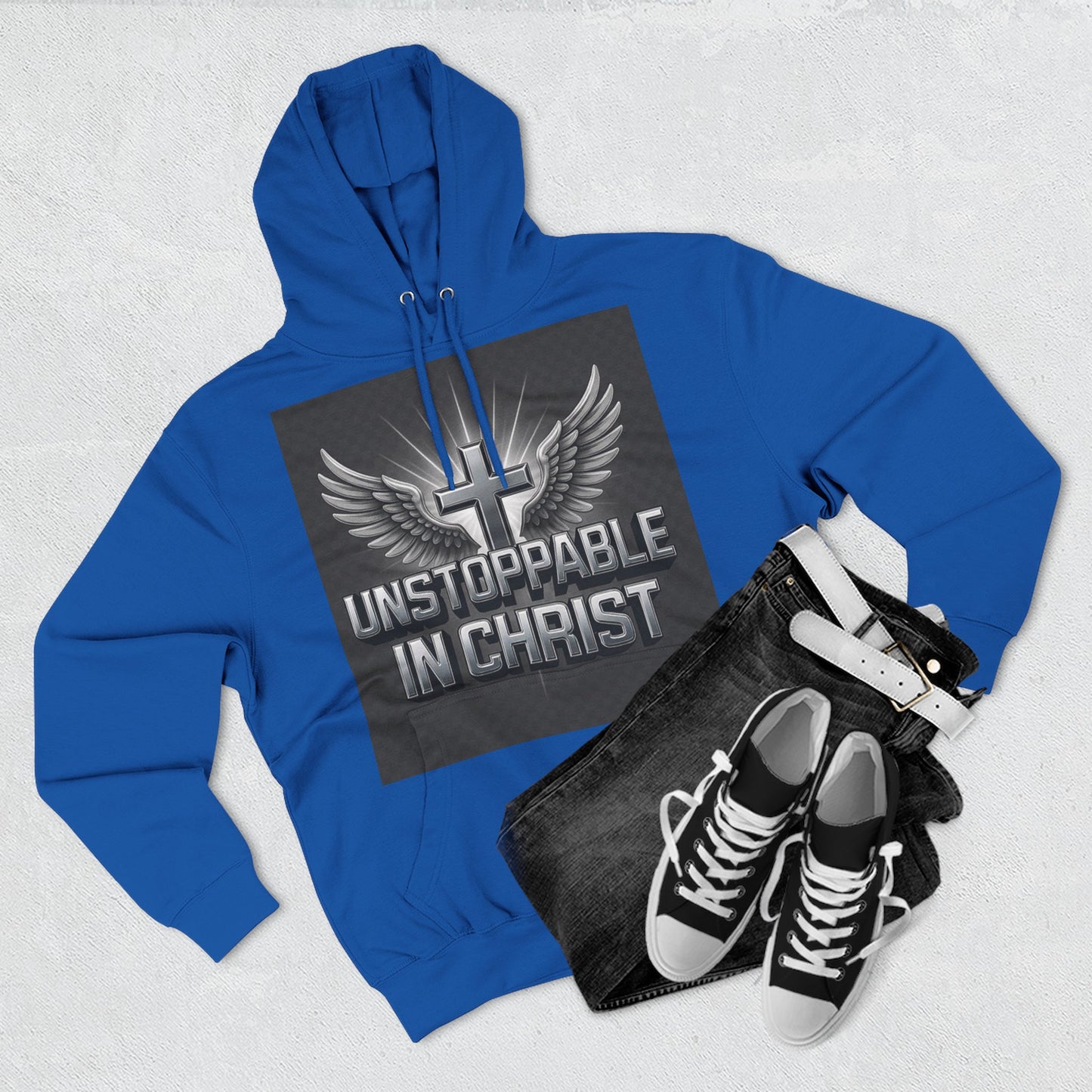 Unstoppable in Christ Hoodie - Inspirational Fleece Sweatshirt for Faith, Christian Gift, Cozy Wear, Faith-Based Apparel