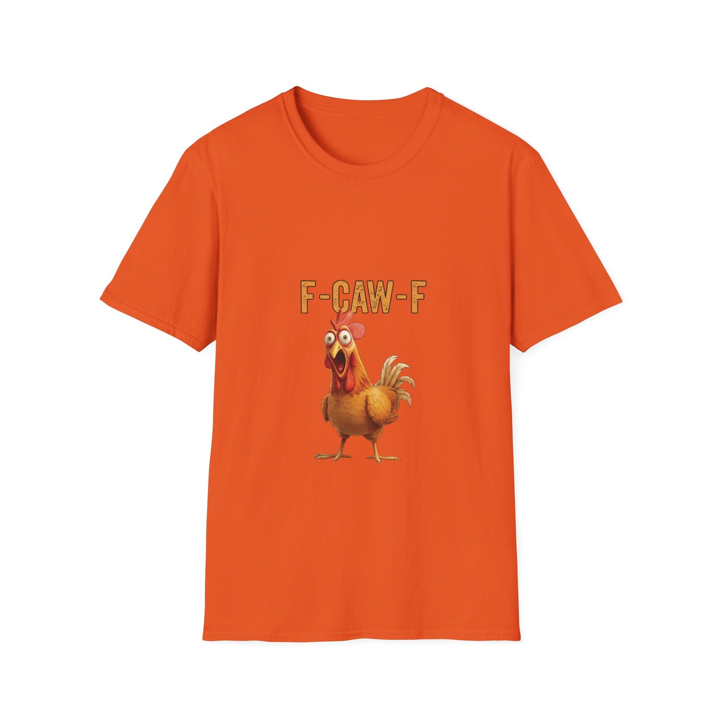 Funny Chicken T-Shirt, Unisex Softstyle Tee, F-Caw-F Humor Shirt, Gift for Animal Lovers, Cute Farm Animal Apparel