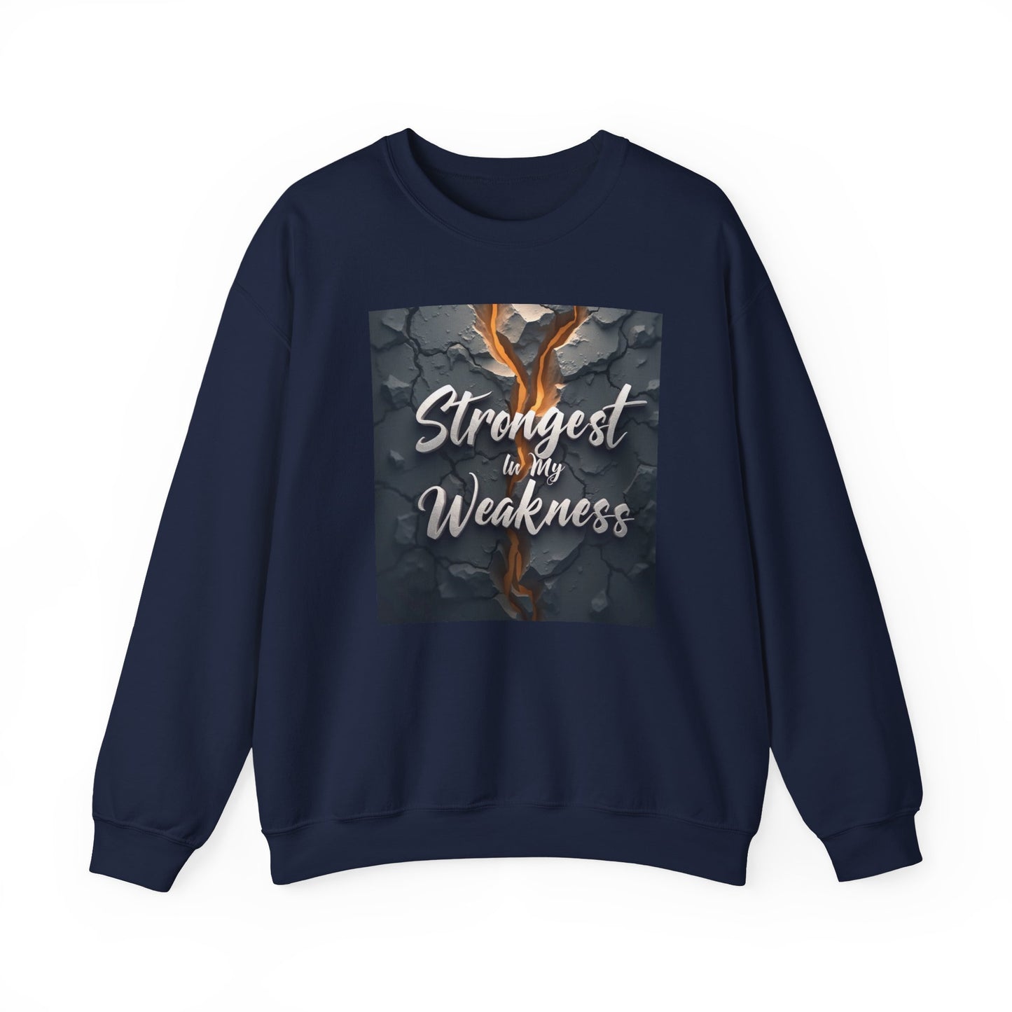 Strongest in My Weakness Sweatshirt | Cozy Unisex Crewneck | Inspirational Gift for Friends, Self-Care, Motivational Wear, Warm Layer