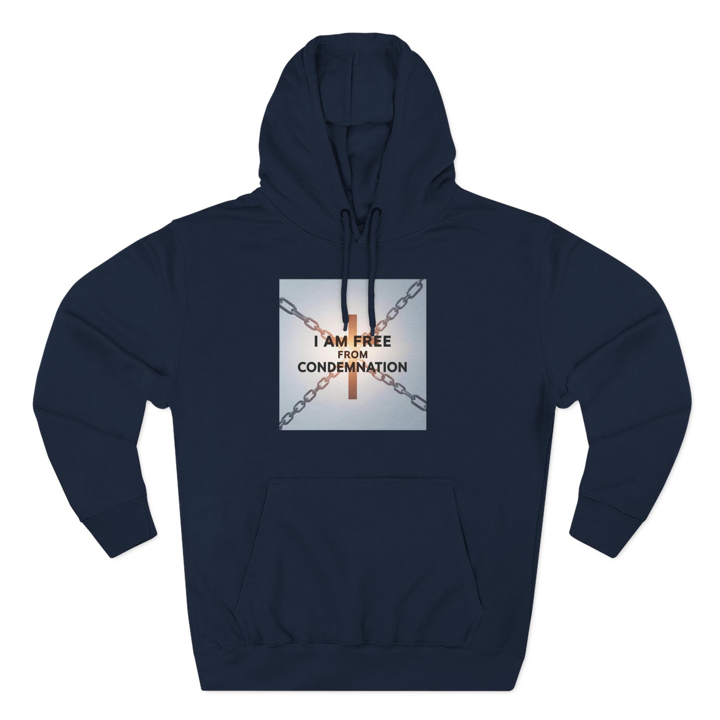 Inspirational Fleece Hoodie, 'I Am Free From Condemnation' Sweatshirt, Cozy Christian Apparel, Gift for Faith & Freedom