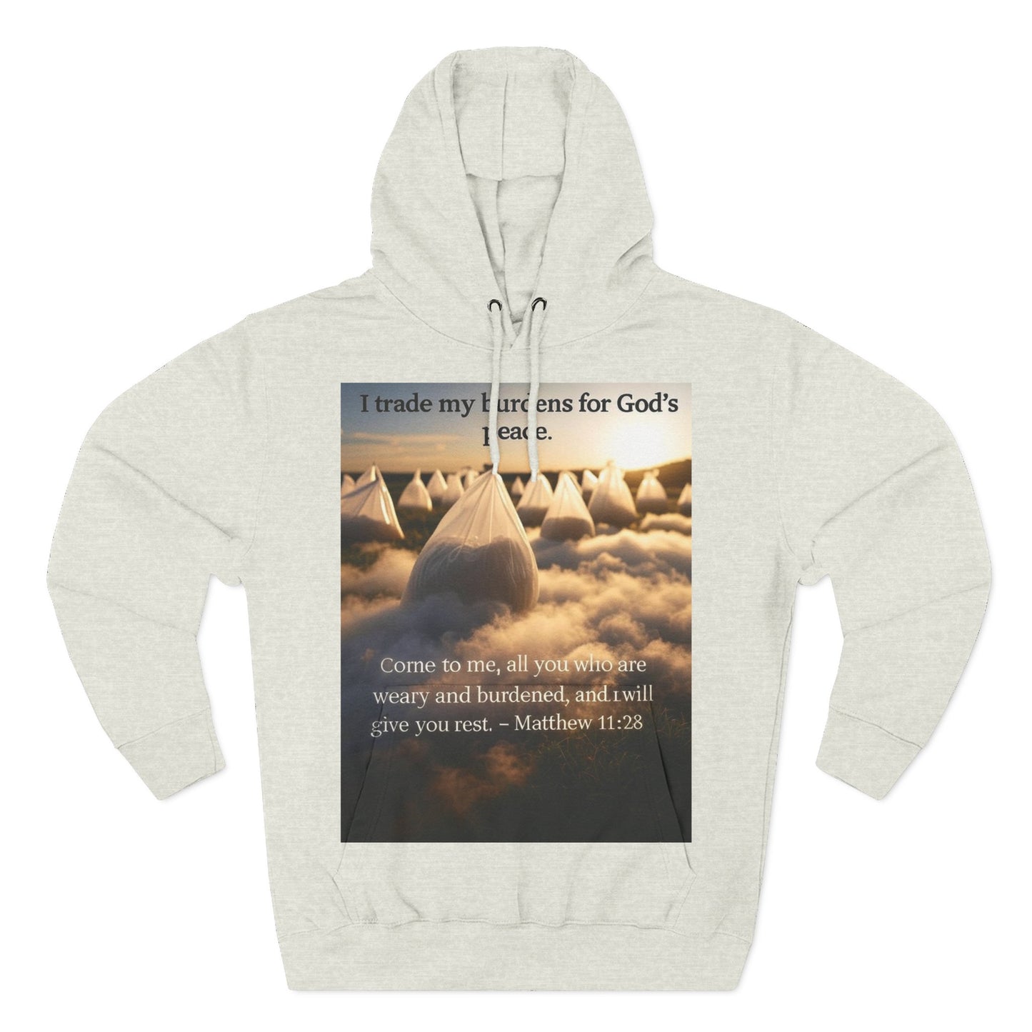 Inspirational Fleece Hoodie with Bible Verse, Cozy Christian Apparel, Perfect Gift for Faith, Relaxation, and Every Occasion