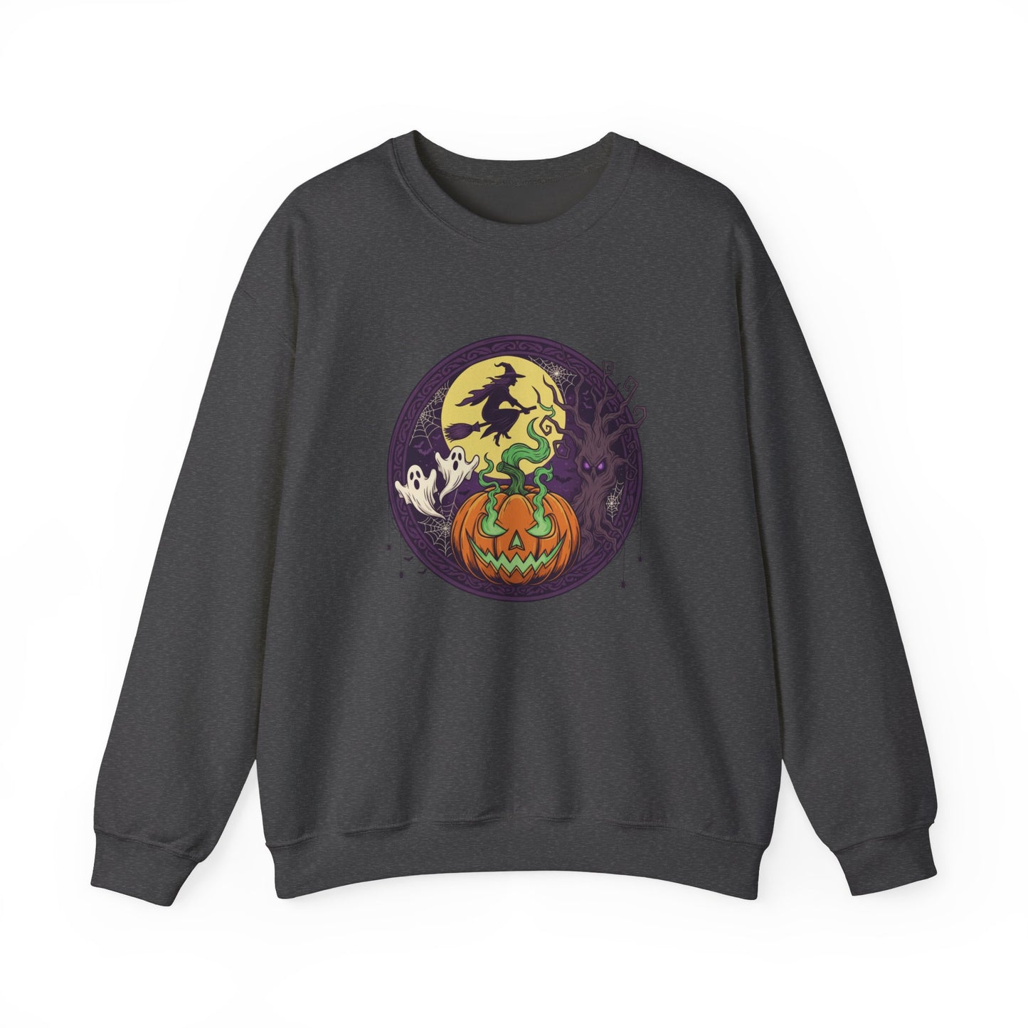 Halloween Pumpkin Ghost Sweatshirt | Cozy Fall Crewneck for Adults, Unisex Sweatshirt, Halloween Gift, Spooky Season Apparel, Autumn Fashion