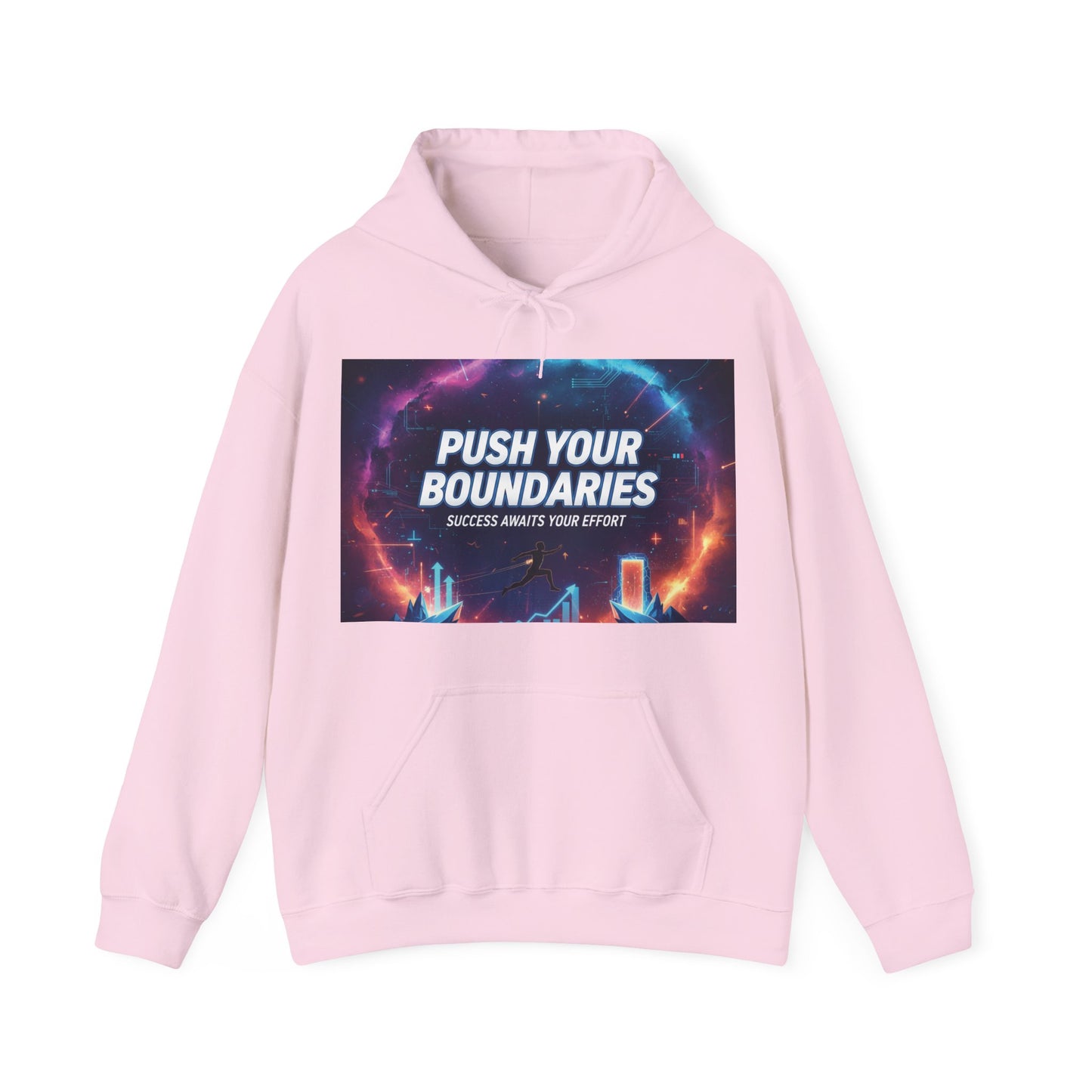 Motivational Graphic Hoodie, Push Your Boundaries Sweatshirt, Gift for Entrepreneurs, Cozy Layer for Success, Inspirational Apparel