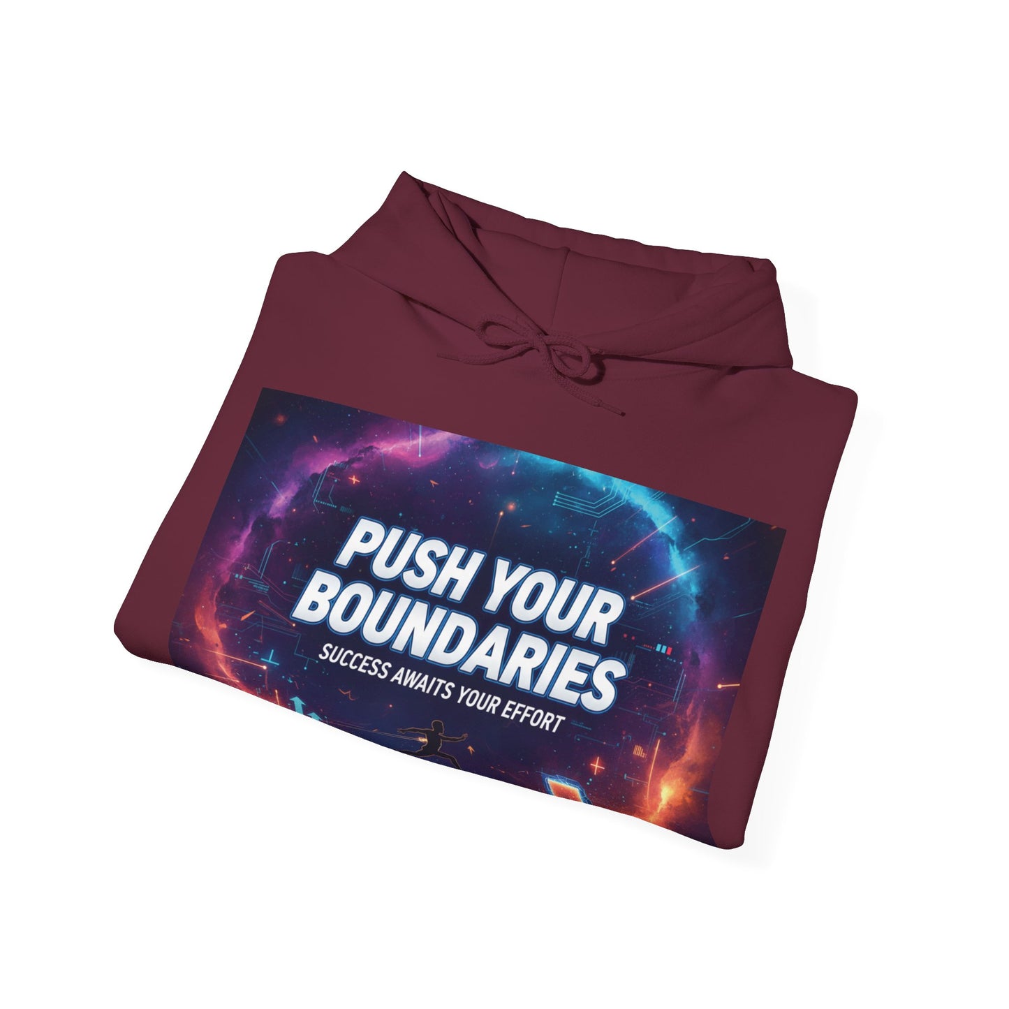 Motivational Graphic Hoodie, Push Your Boundaries Sweatshirt, Gift for Entrepreneurs, Cozy Layer for Success, Inspirational Apparel