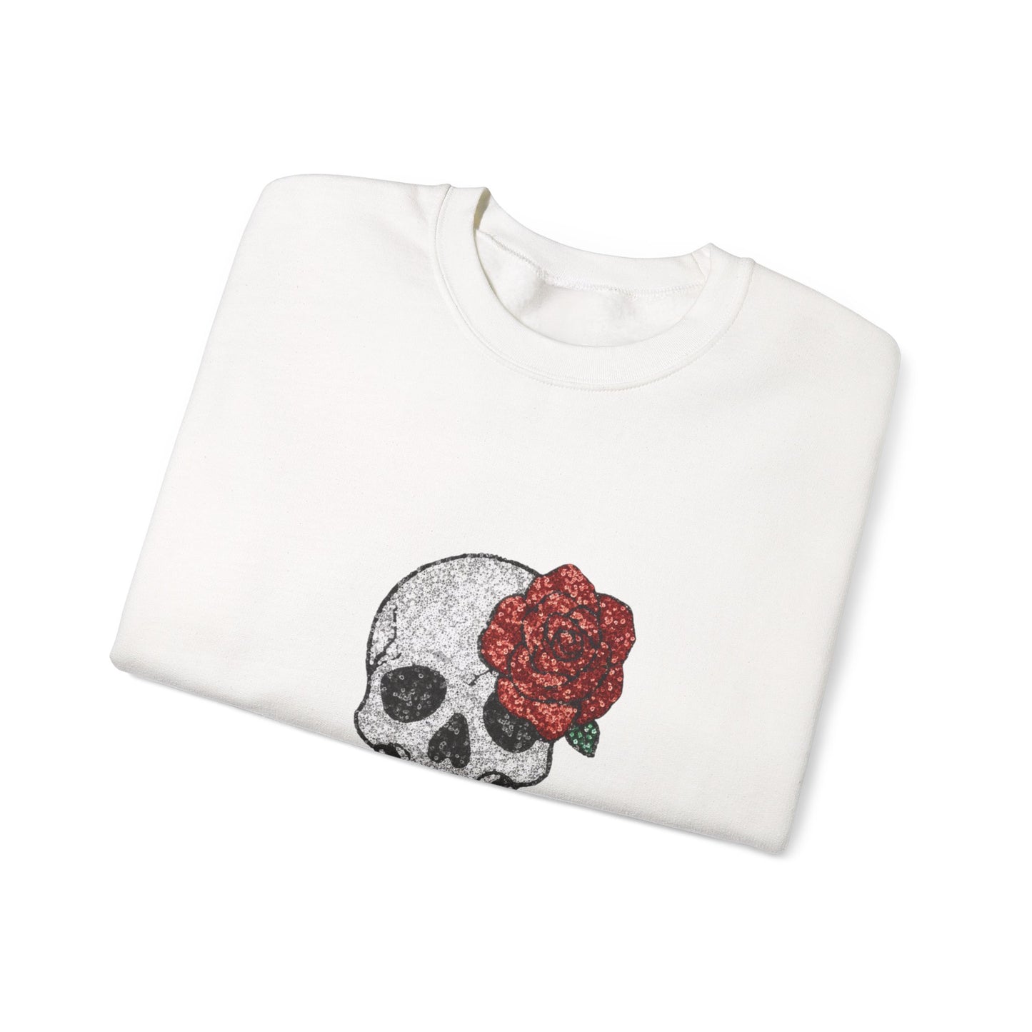 Skull & Roses Sweatshirt - Unisex Heavy Blend Crewneck, Perfect for Halloween, Casual Wear, and Unique Gifts