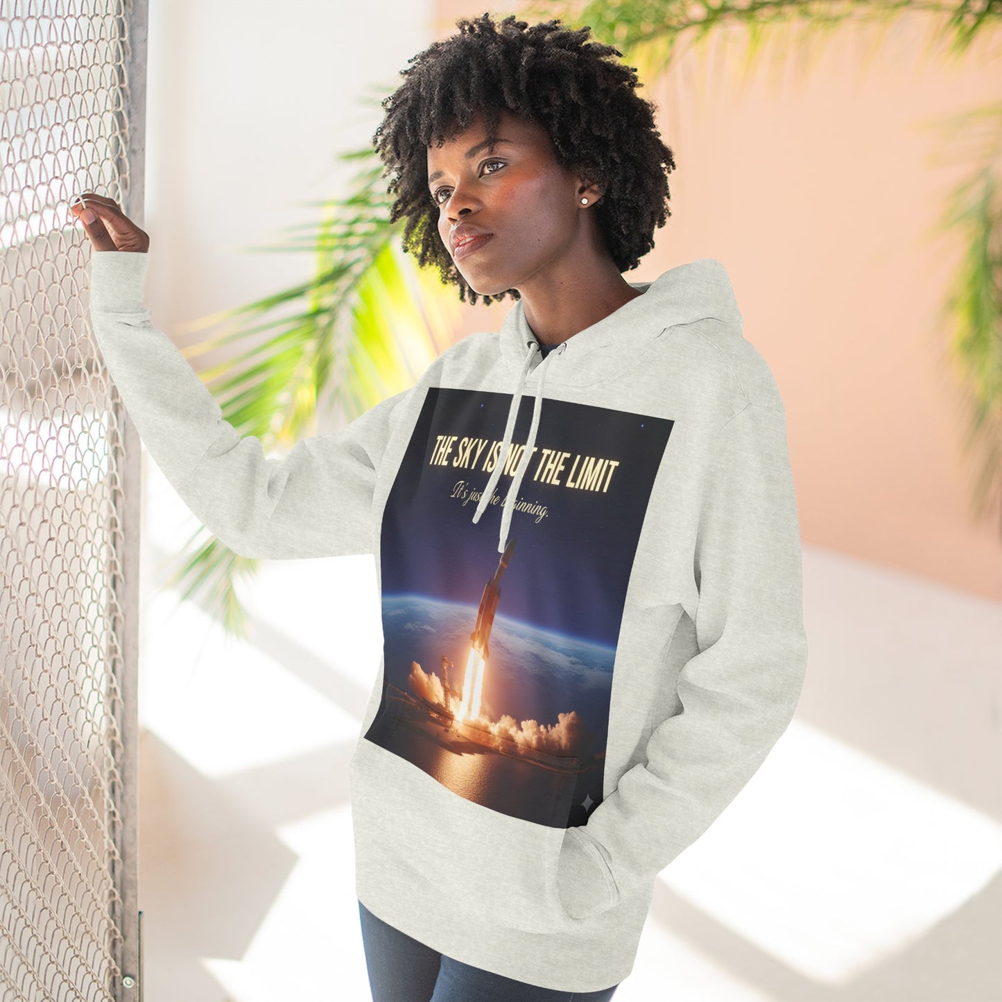 Inspirational Space Hoodie for Dreamers, The Sky is Not the Limit Sweatshirt, Motivational Gift, Cozy Fleece Pullover, Astronomy Lover