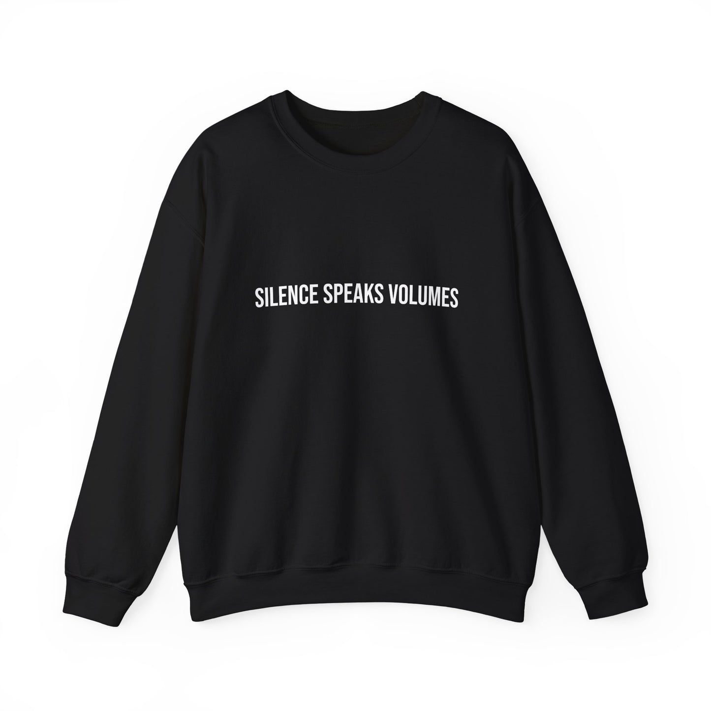 Unisex Heavy Blend™ Crewneck Sweatshirt - Silence Speaks Volumes, Cozy Casual Wear, Inspirational Gift.
