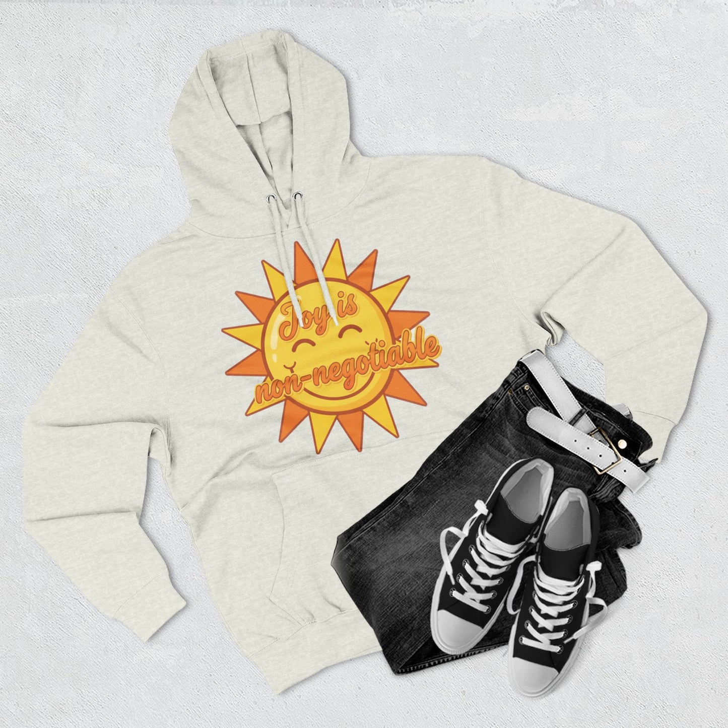 Joyful Fleece Hoodie - Sun Design, Casual Wear, Cozy Gift, Cheerful Apparel, Sunshine Hoodie