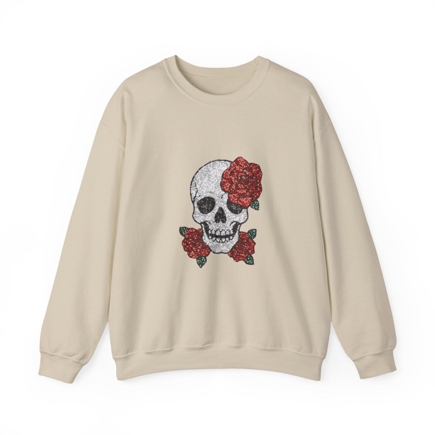 Skull & Roses Sweatshirt - Unisex Heavy Blend Crewneck, Perfect for Halloween, Casual Wear, and Unique Gifts