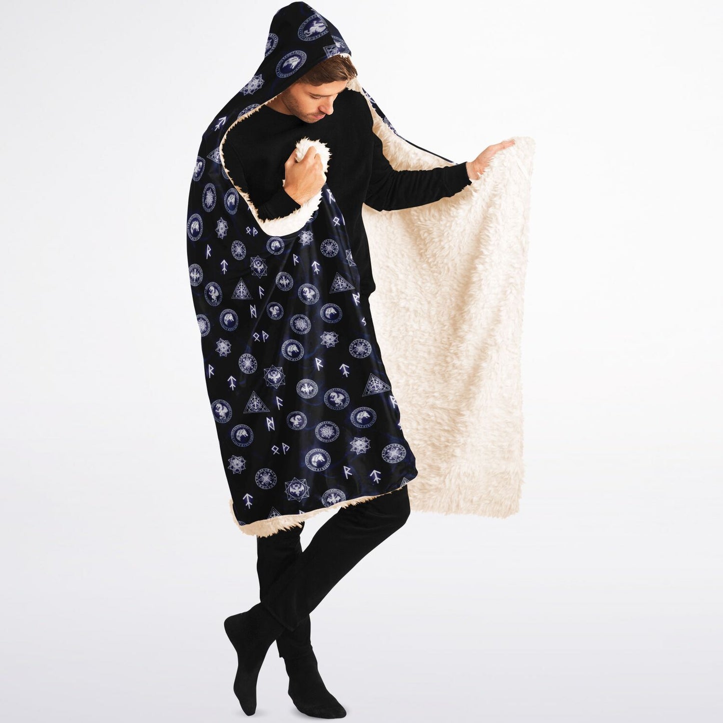 Hooded Blanket Sherpa - AOP