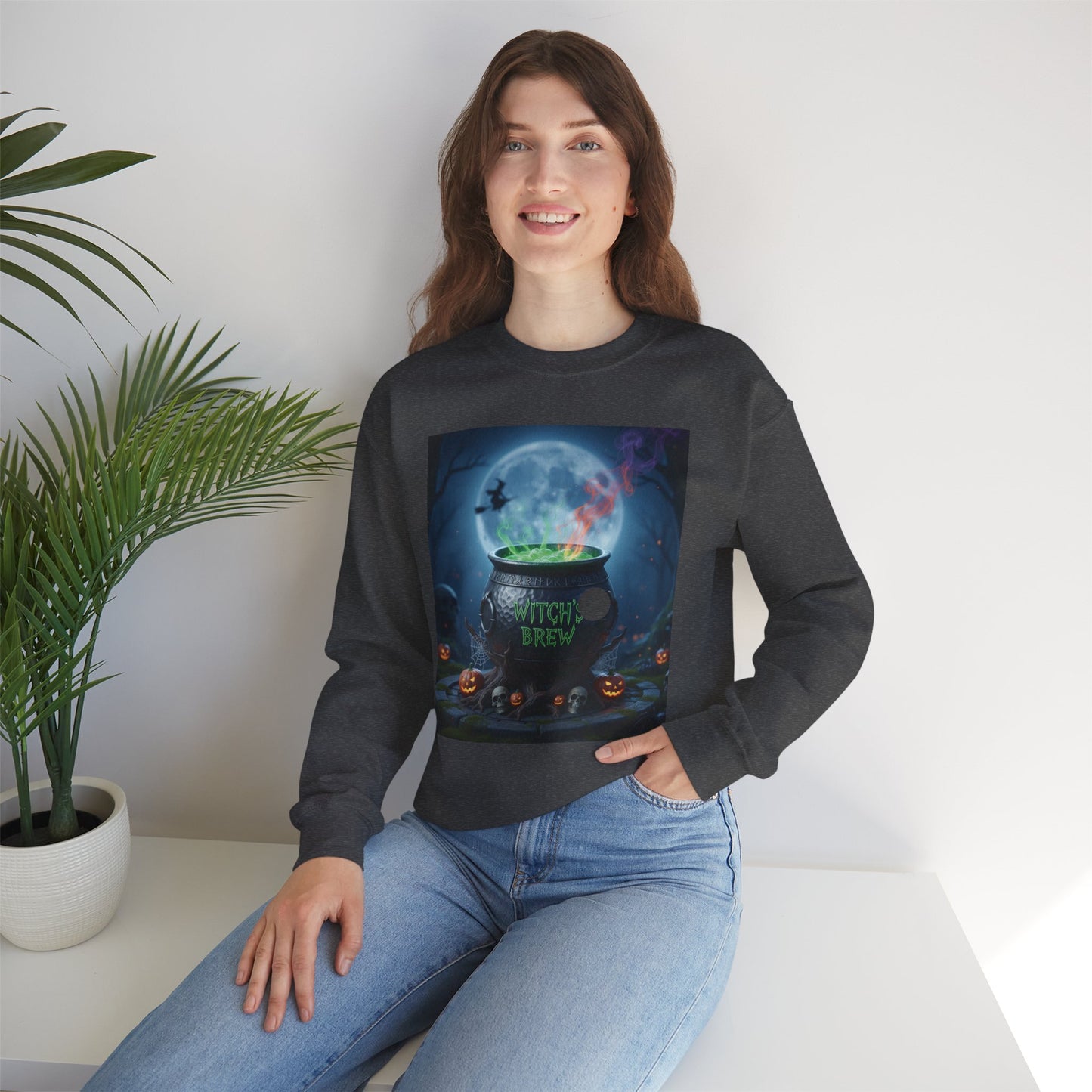 Halloween Witch Brew Sweatshirt, Cozy Fall Crewneck, Unisex Halloween Apparel, Spooky Sweatshirt, October Gift Idea