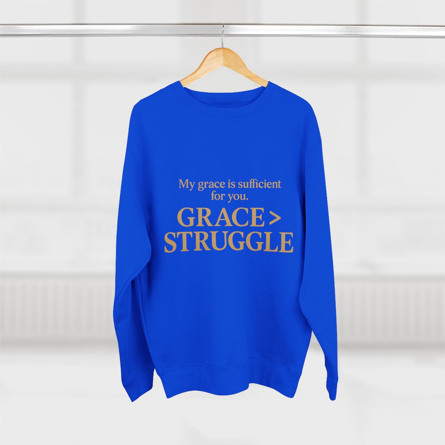 Unisex Crewneck Sweatshirt - Grace Over Struggle - Inspirational Sweatshirt, Everyday Wear, Cozy Gift, Motivational Apparel, [...]