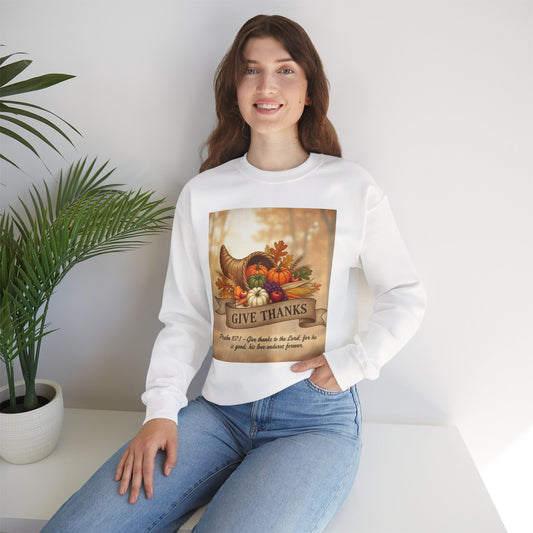 Thankful Vibes Crewneck Sweatshirt, Cozy Thanksgiving Gift, Fall Apparel, Christian Sweatshirt, Unisex Holiday Wear