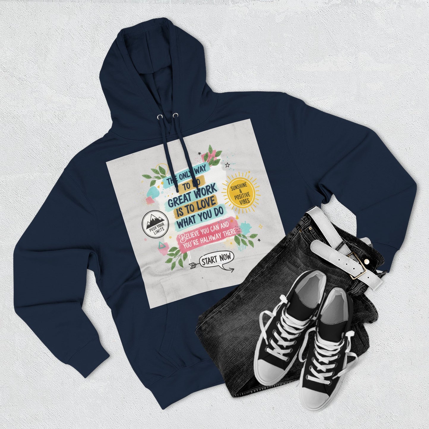 Inspiring Fleece Hoodie for Motivation, Cozy Sweatshirt, Gift for Job Seekers, Work from Home Apparel, Positive Vibes Hoodie