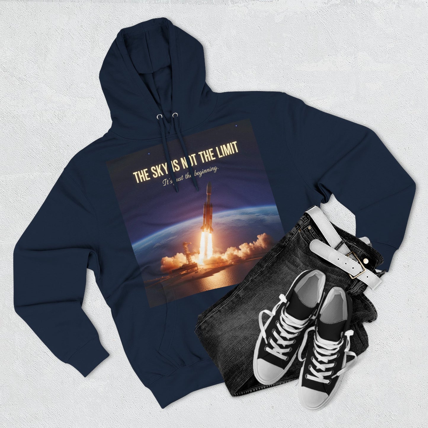 Inspirational Space Hoodie for Dreamers, The Sky is Not the Limit Sweatshirt, Motivational Gift, Cozy Fleece Pullover, Astronomy Lover
