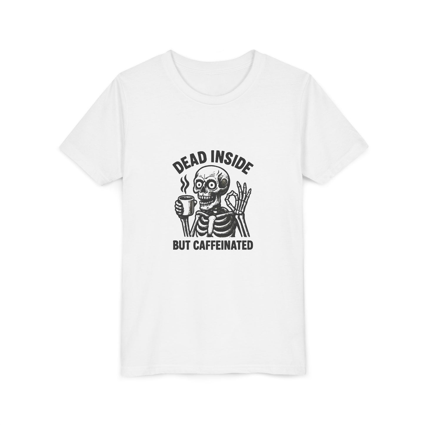 Youth Short Sleeve Tee with Funny Skeleton Design - Perfect for Halloween, Birthday Gifts, Casual Wear, Everyday Humor, Teens