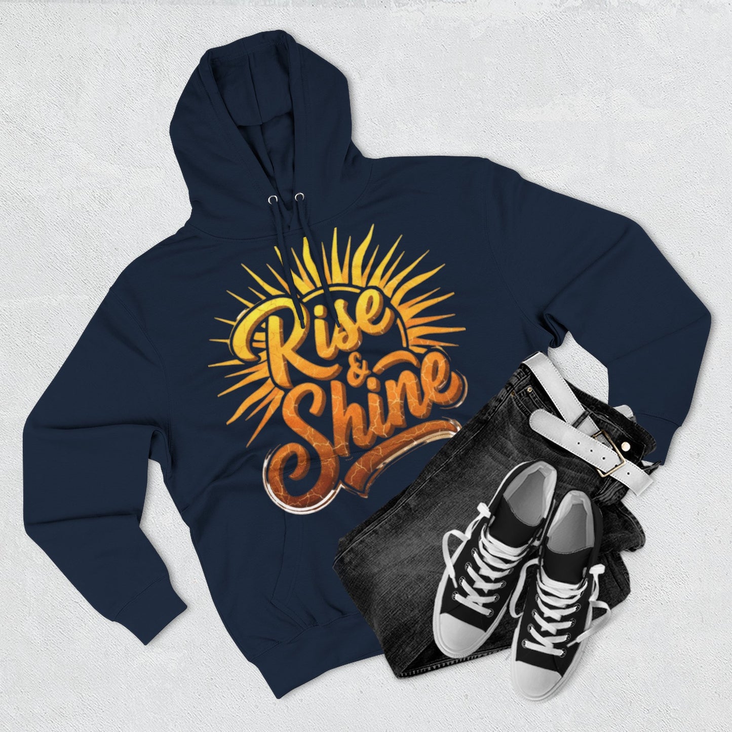 Rise & Shine Fleece Hoodie for Cozy Days, Inspirational Sweatshirt, Perfect Gift for Friends, Casual Wear, Comfort in Style
