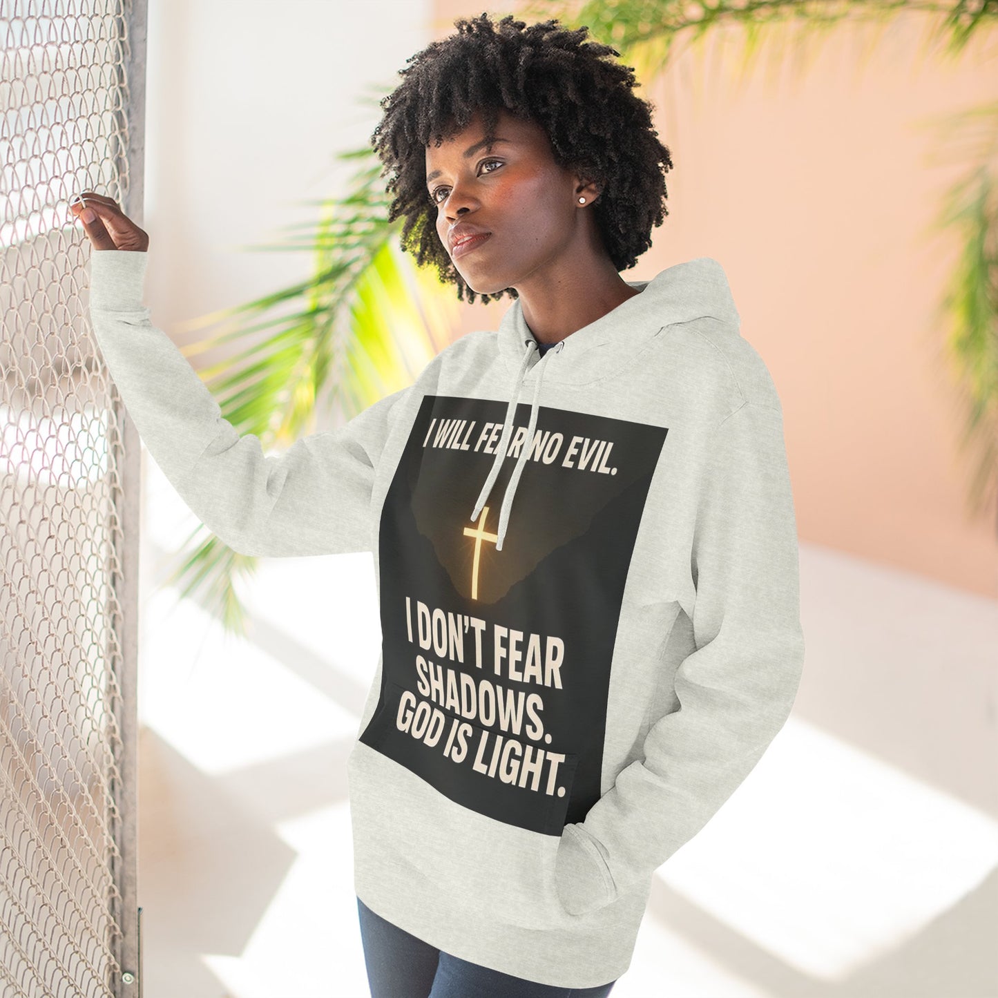 Inspirational Fleece Hoodie, Cozy Christian Apparel, Faith-Based Gift for Men and Women, Casual Wear, Perfect for Holidays